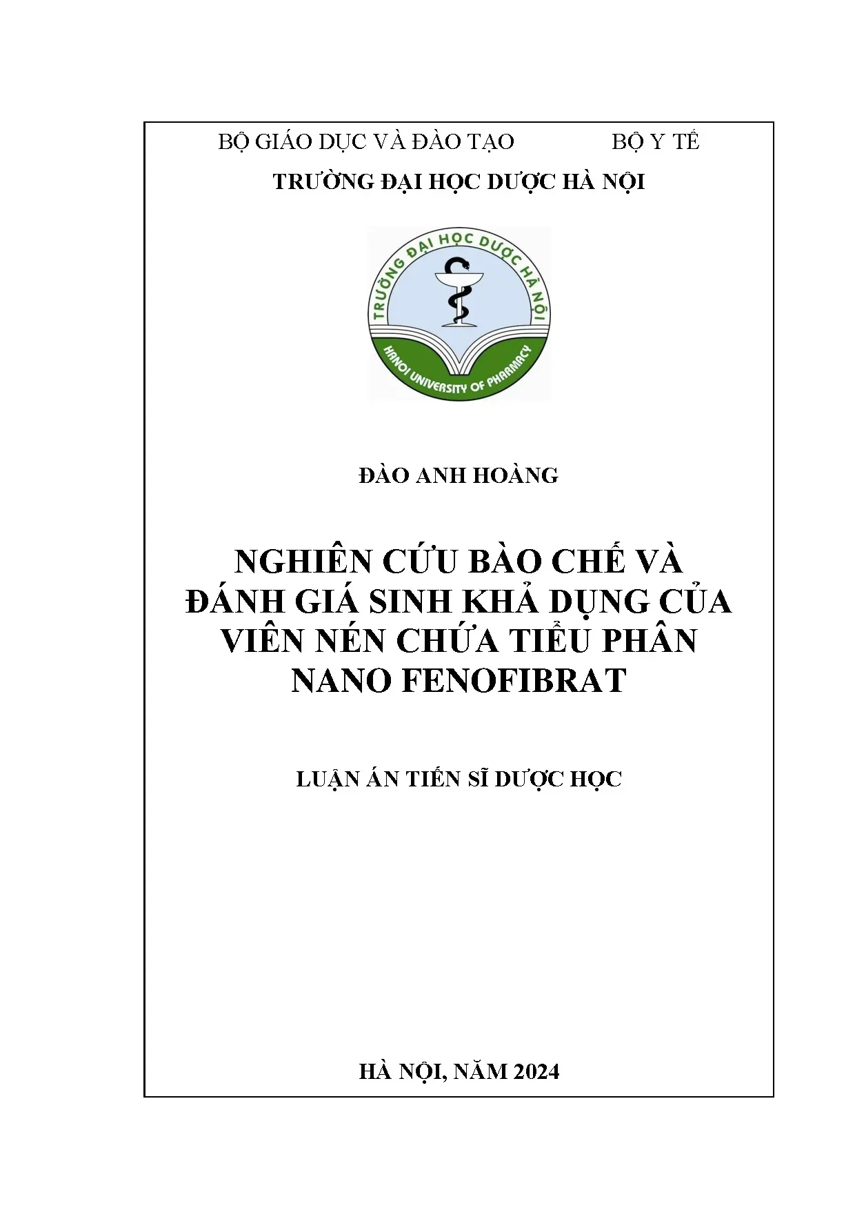 Nano Fenofibrat: Bào chế & Sinh khả dụng