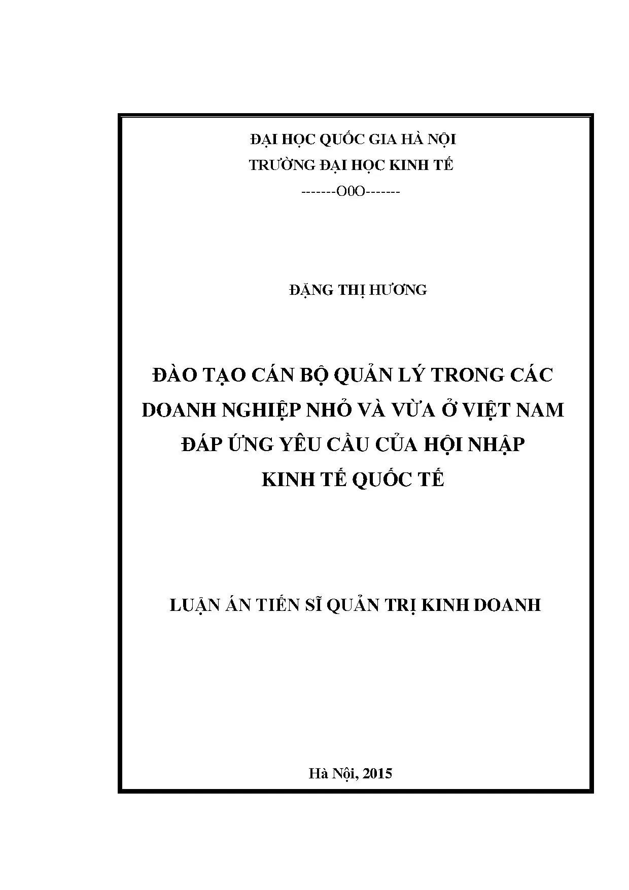 Luận án tiến sĩ đào tạo cán bộ quản lý trong các doanh nghiệ