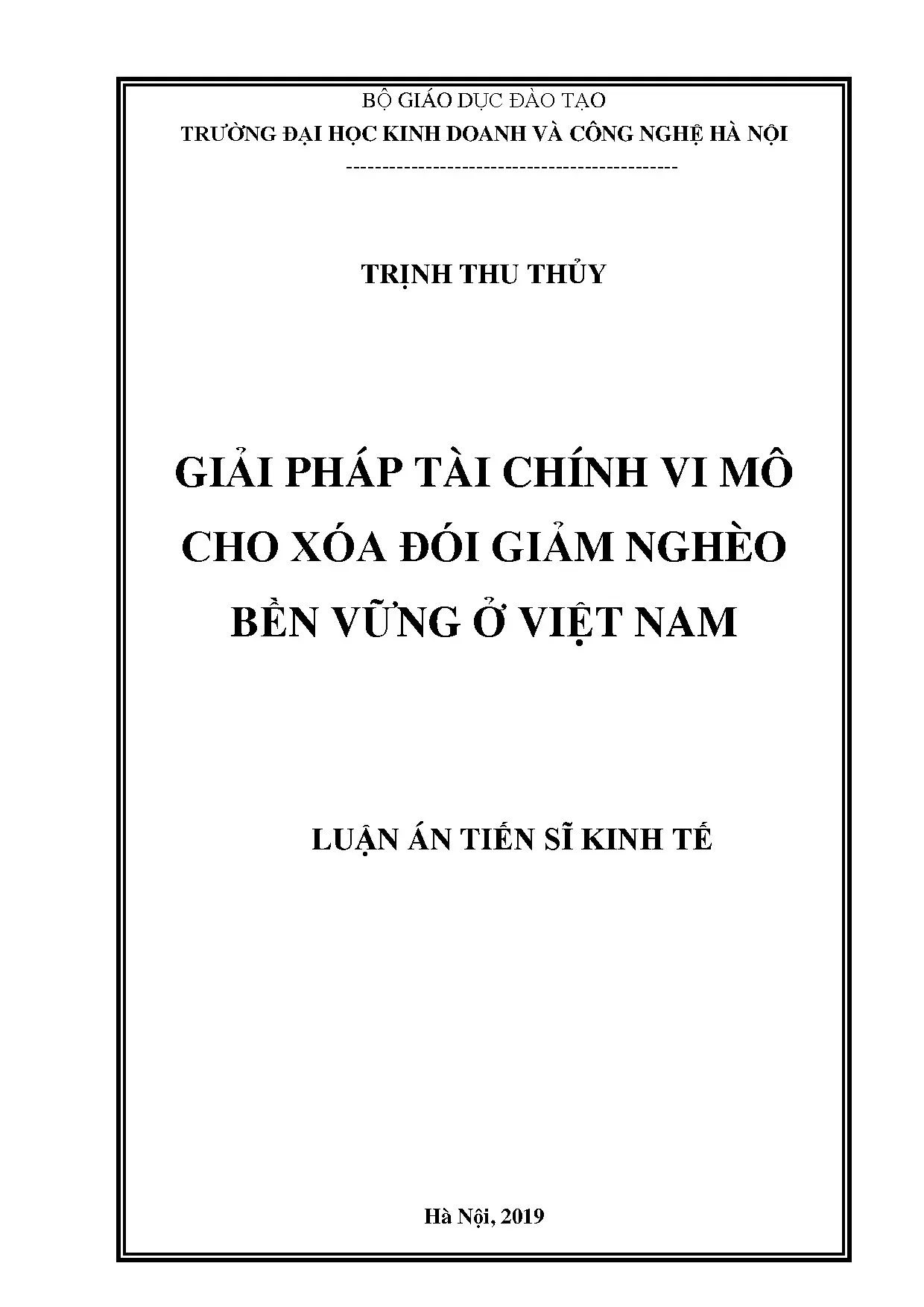 Giải pháp Tài chính Vi mô Xóa đói Giảm nghèo Bền vững Việt Nam