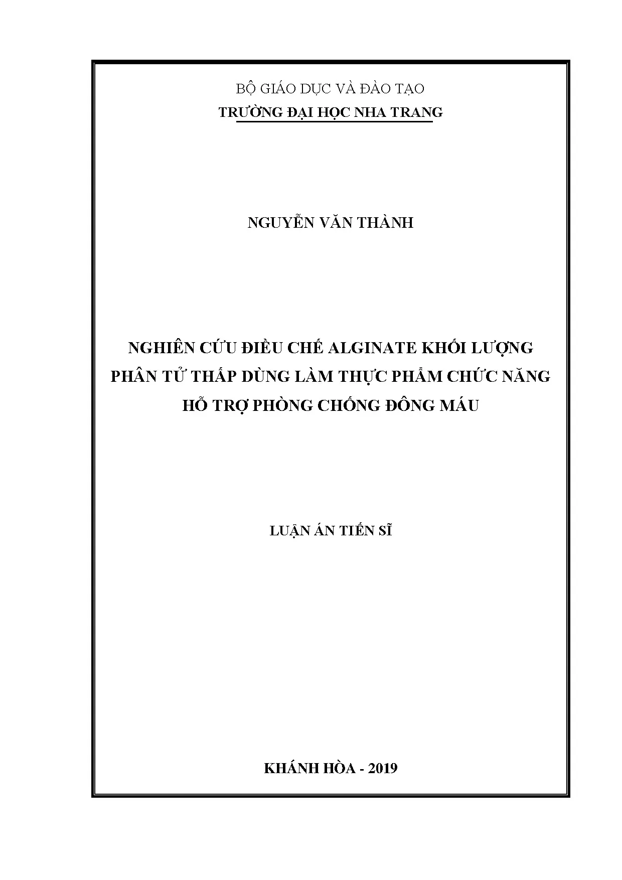 Nghiên cứu điều chế alginate khối lượng phân tử thấp