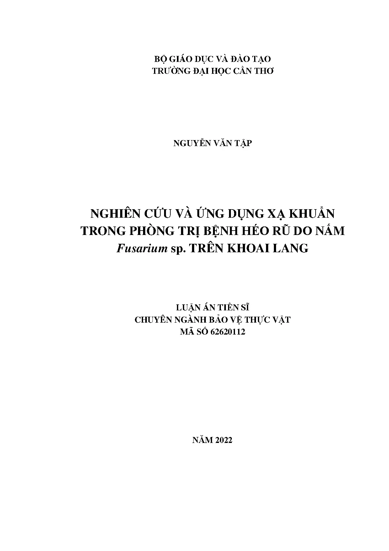 Luận án tiến sĩ nghiên cứu và ứng dụng xạ khuẩn trong phòng