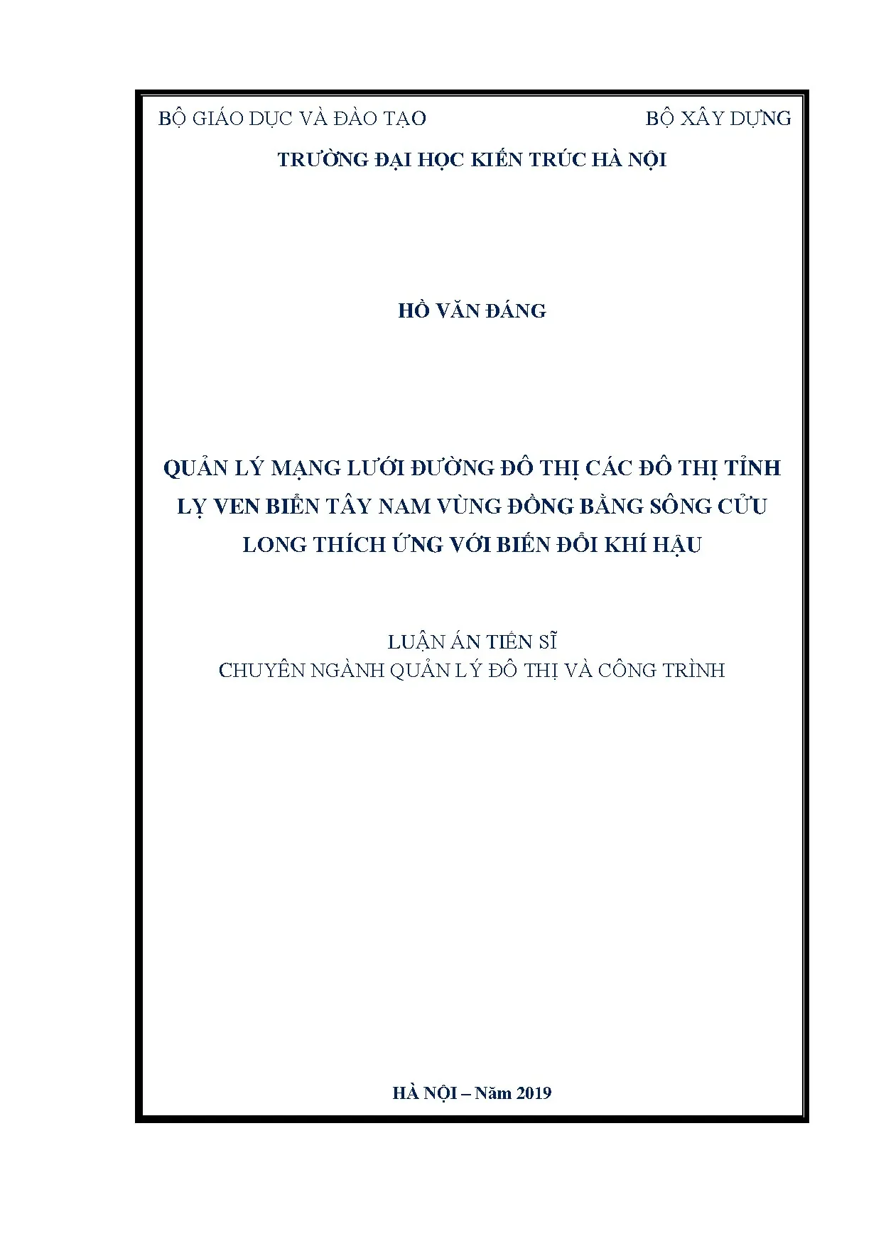 Quản lý mạng lưới đường đô thị thích ứng BĐKH