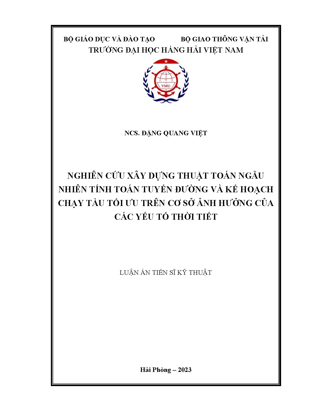 Thuật toán ngẫu nhiên tối ưu tuyến đường và kế hoạch chạy tàu dựa trên thời tiết