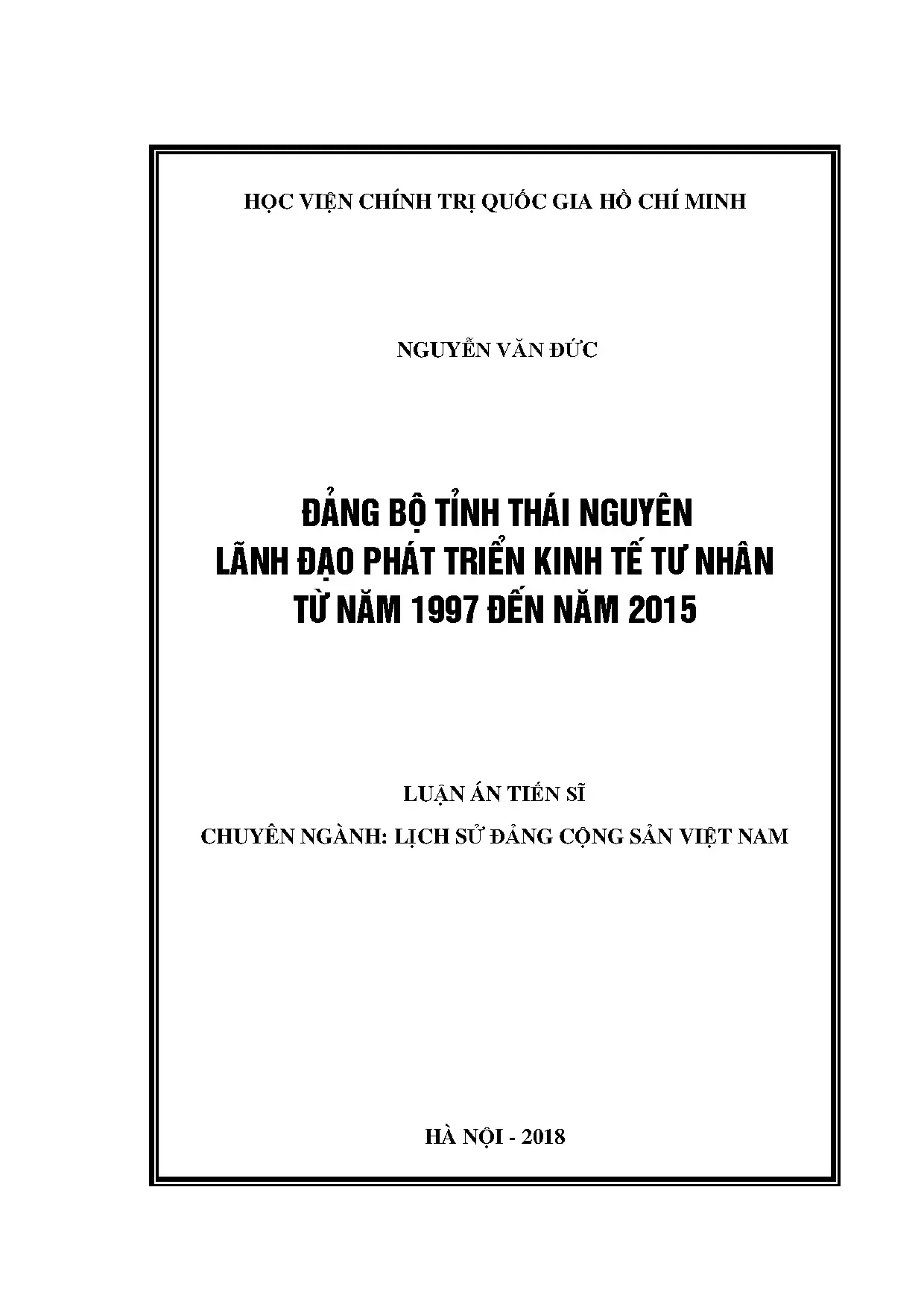 Đảng bộ Thái Nguyên lãnh đạo phát triển kinh tế tư nhân (1997-2015)