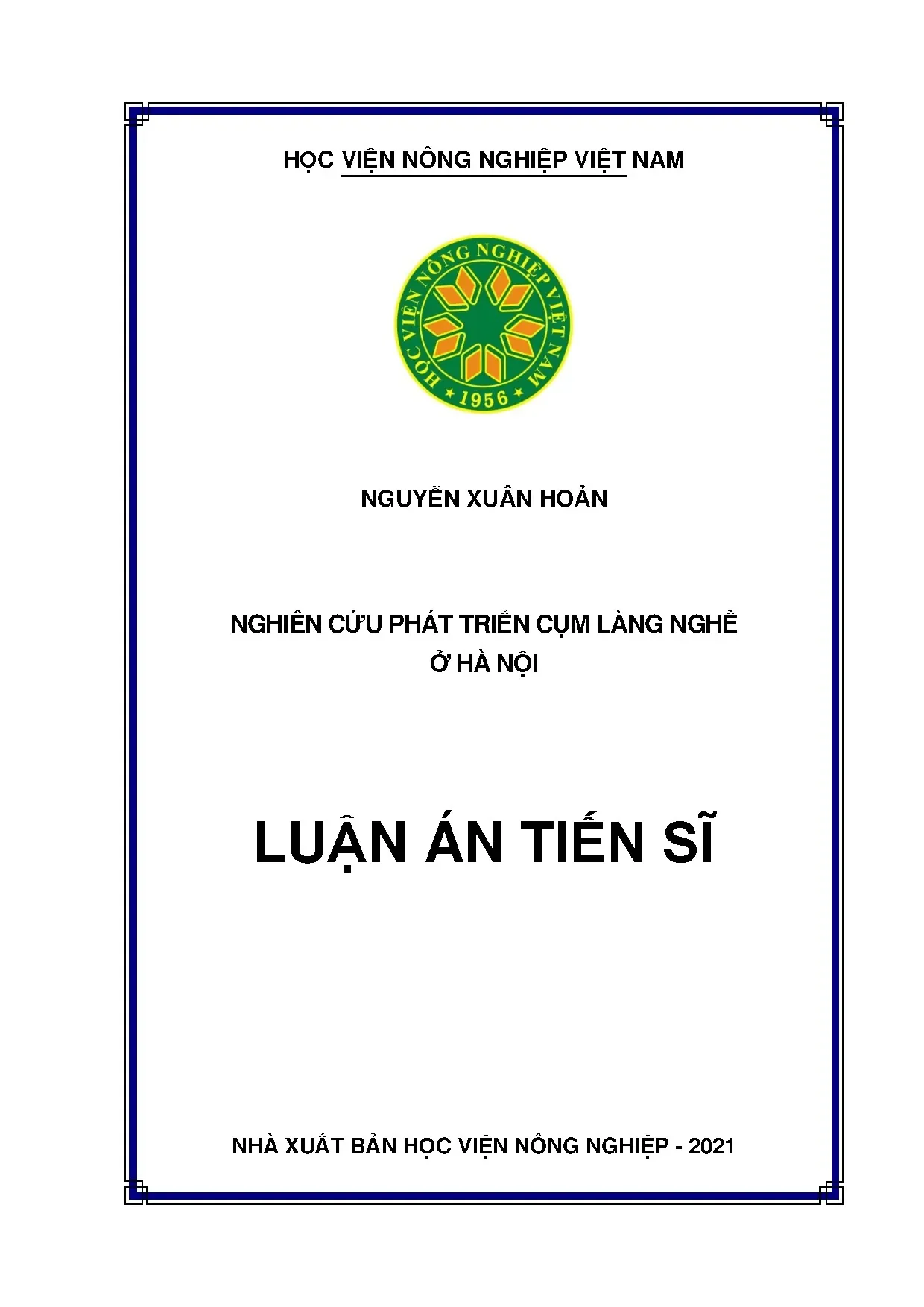 Phát triển cụm làng nghề Hà Nội: Luận án Tiến sĩ Kinh tế