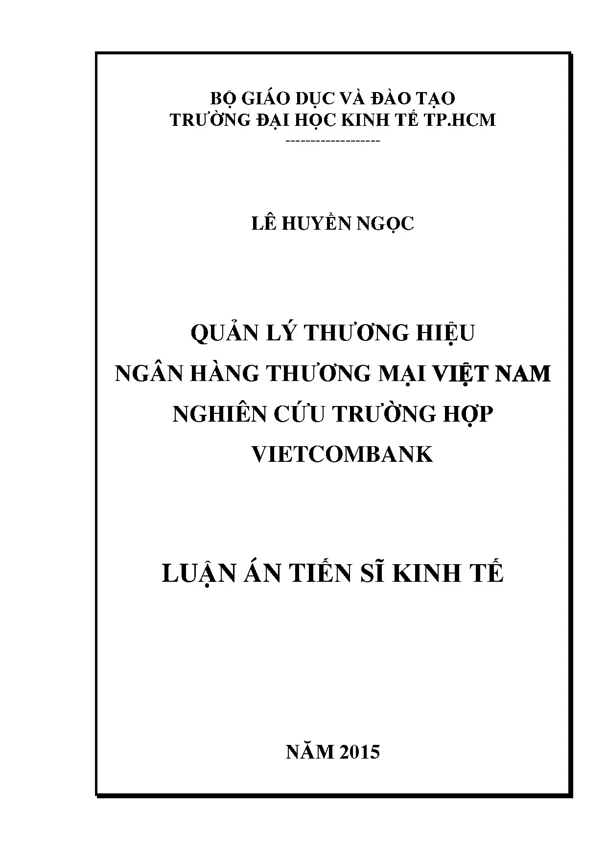 Quản lý thương hiệu ngân hàng thương mại - Vietcombank