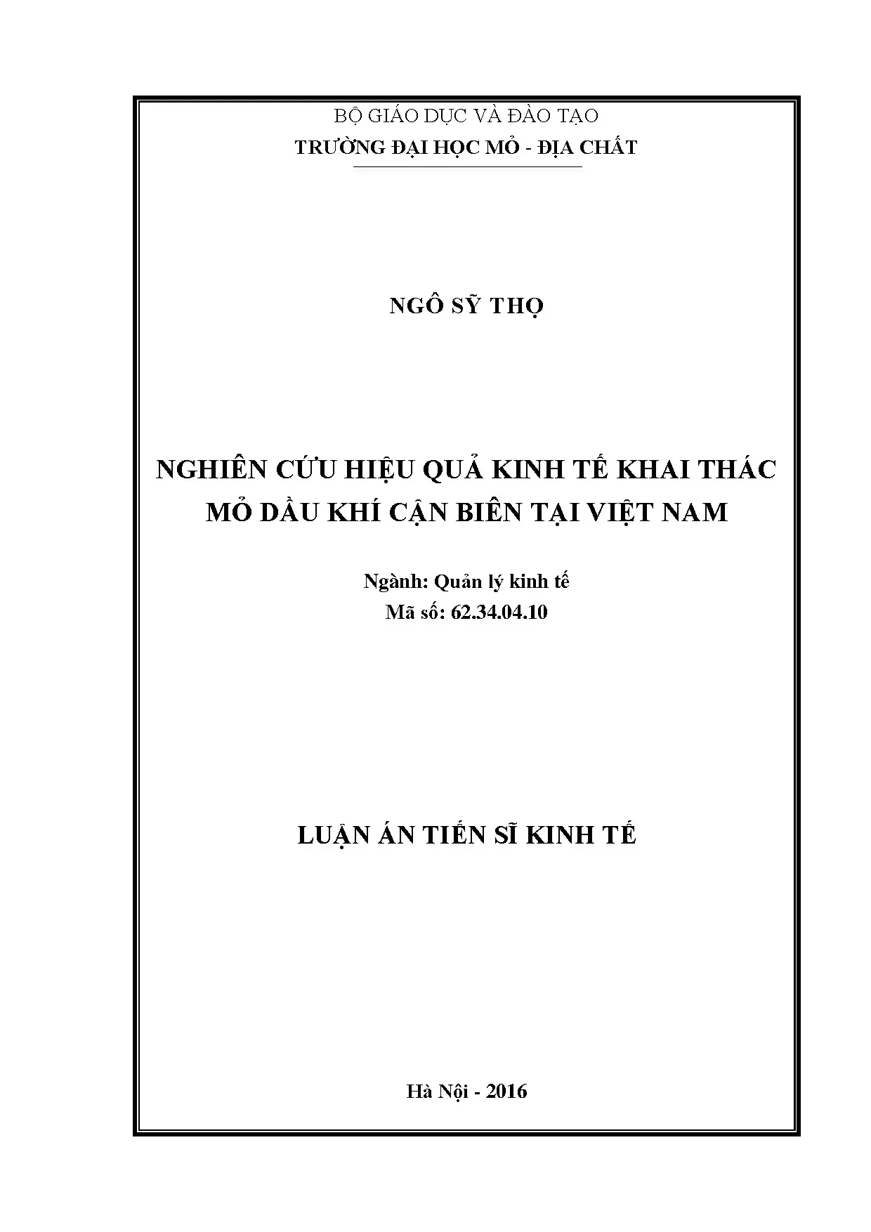 Hiệu quả kinh tế khai thác mỏ dầu khí cận biên tại Việt Nam