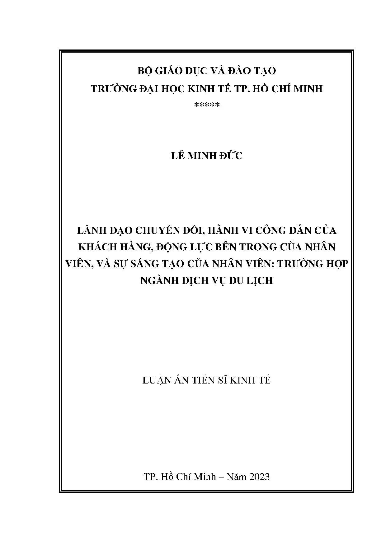 Lãnh đạo chuyển đổi và sáng tạo nhân viên du lịch