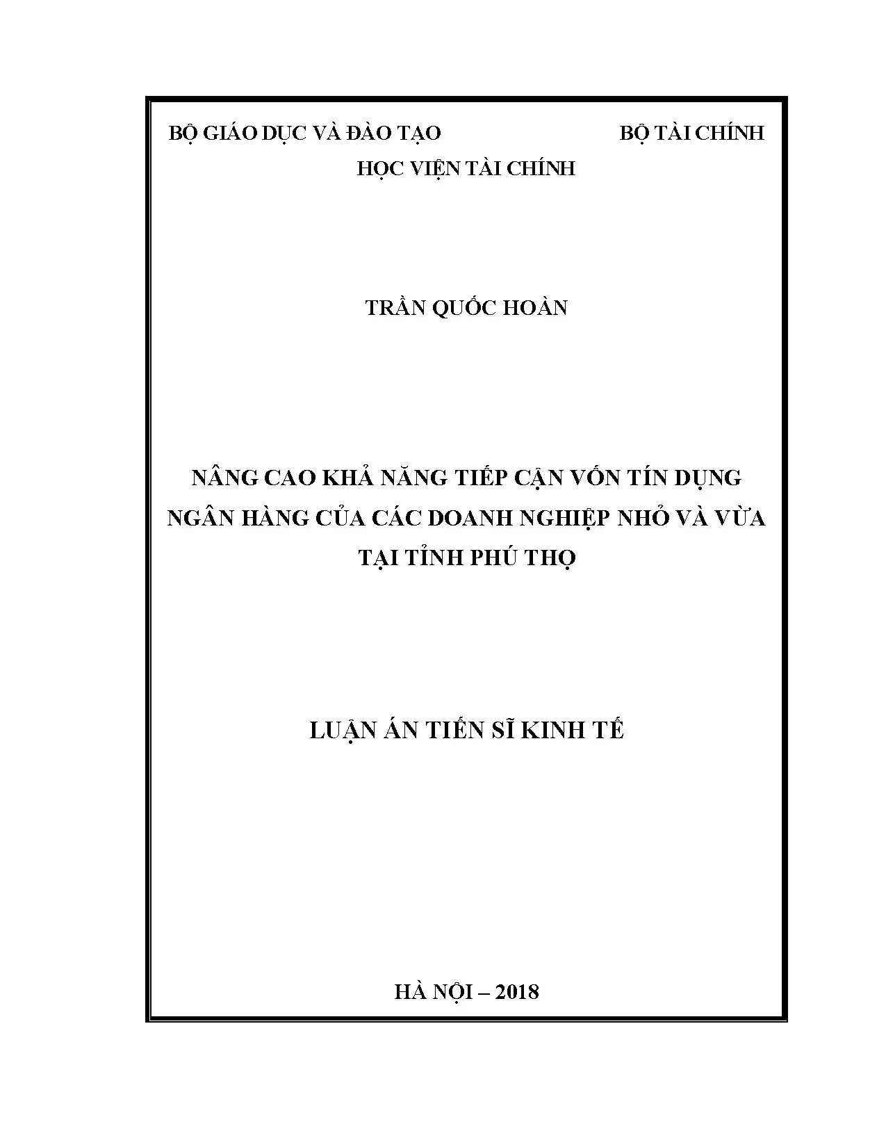Nâng cao tiếp cận vốn tín dụng ngân hàng cho SME tại Phú Thọ