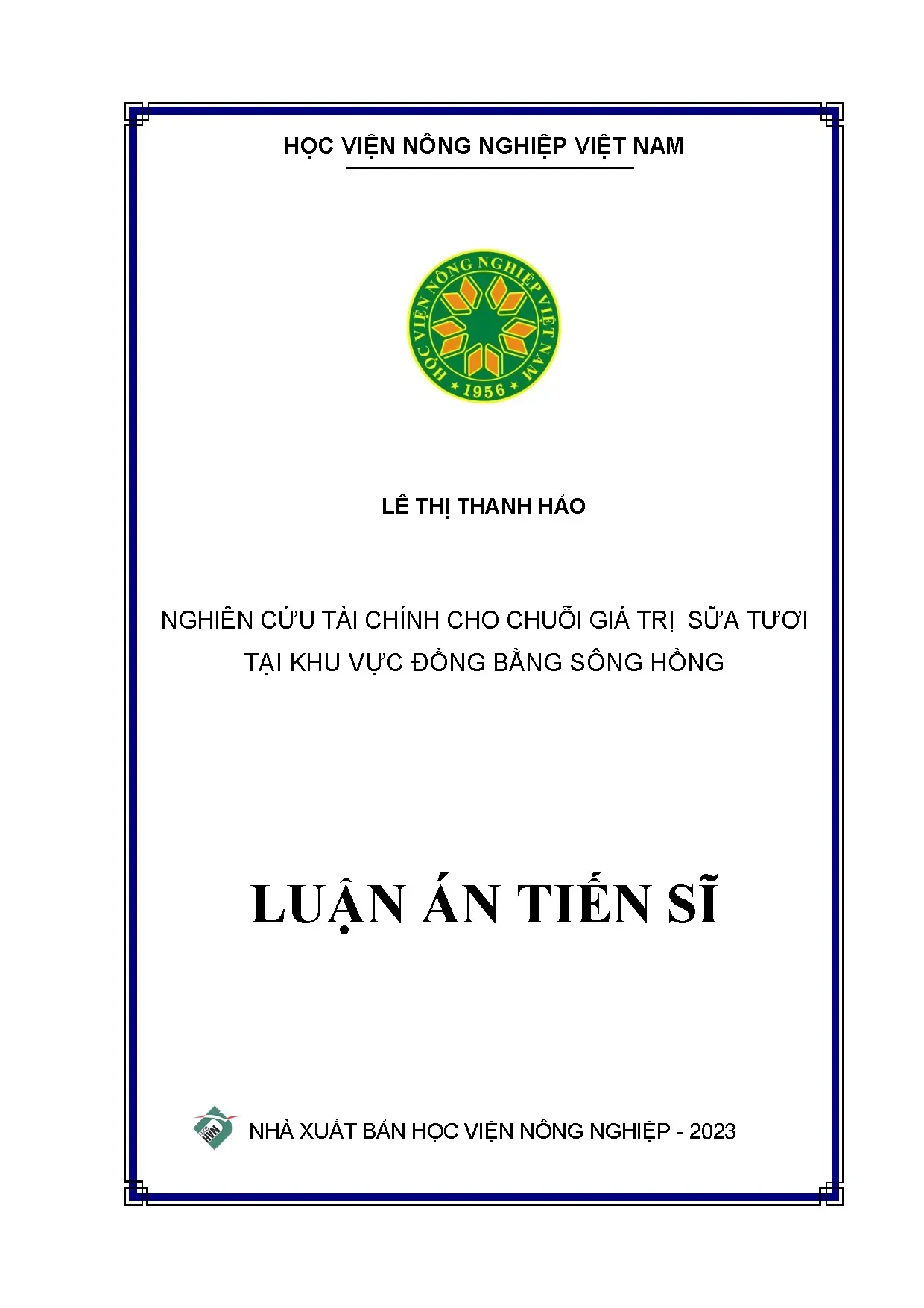 Luận án tiến sĩ quản trị kinh doanh nghiên cứu tài chính cho