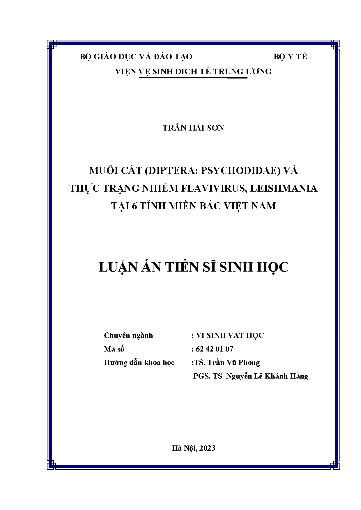 Muỗi cát và thực trạng nhiễm Flavivirus, Leishmania tại miền Bắc