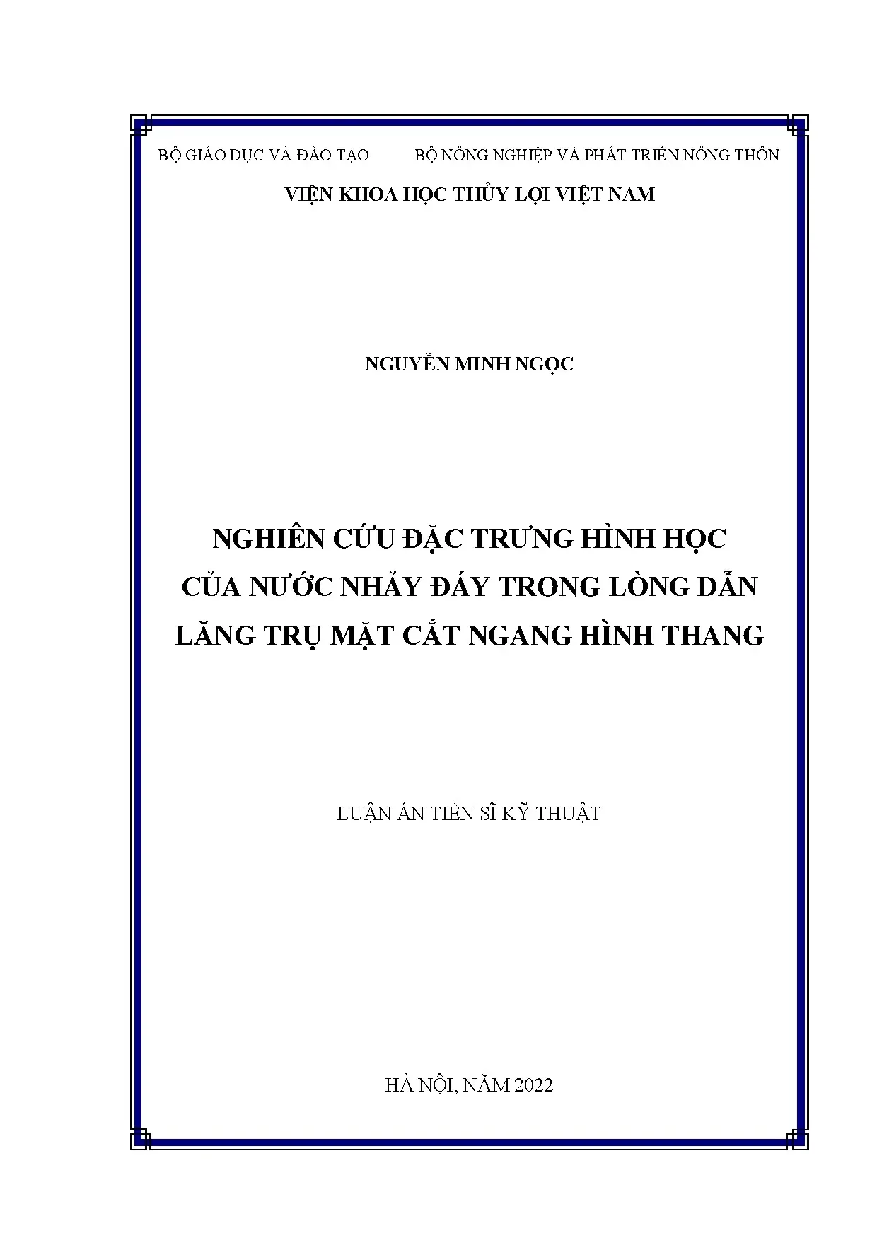 Luận án tiến sĩ nghiên cứu đặc trưng hình học của nước nhảy