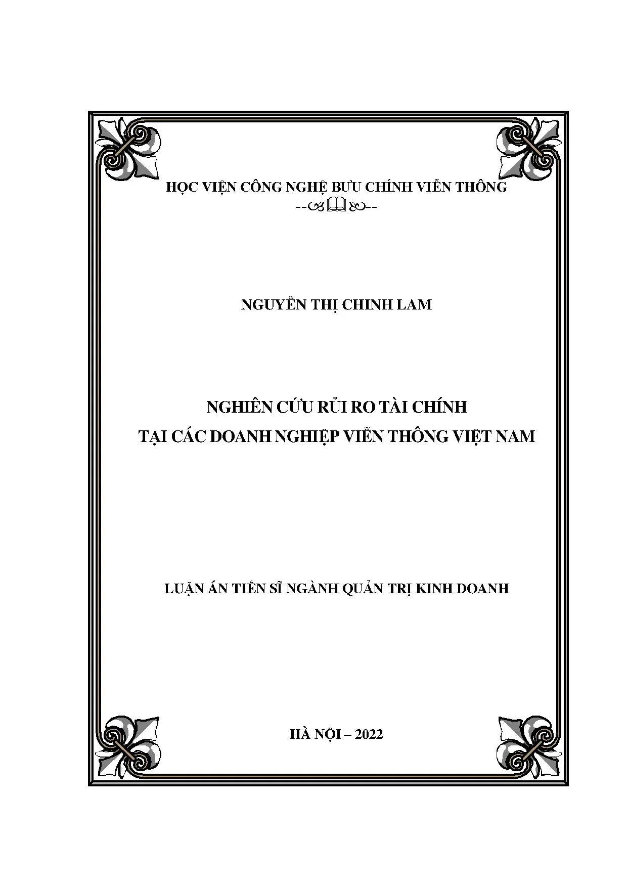 Luận án tiến sĩ nghiên cứu về rủi ro tài chính tại các doanh