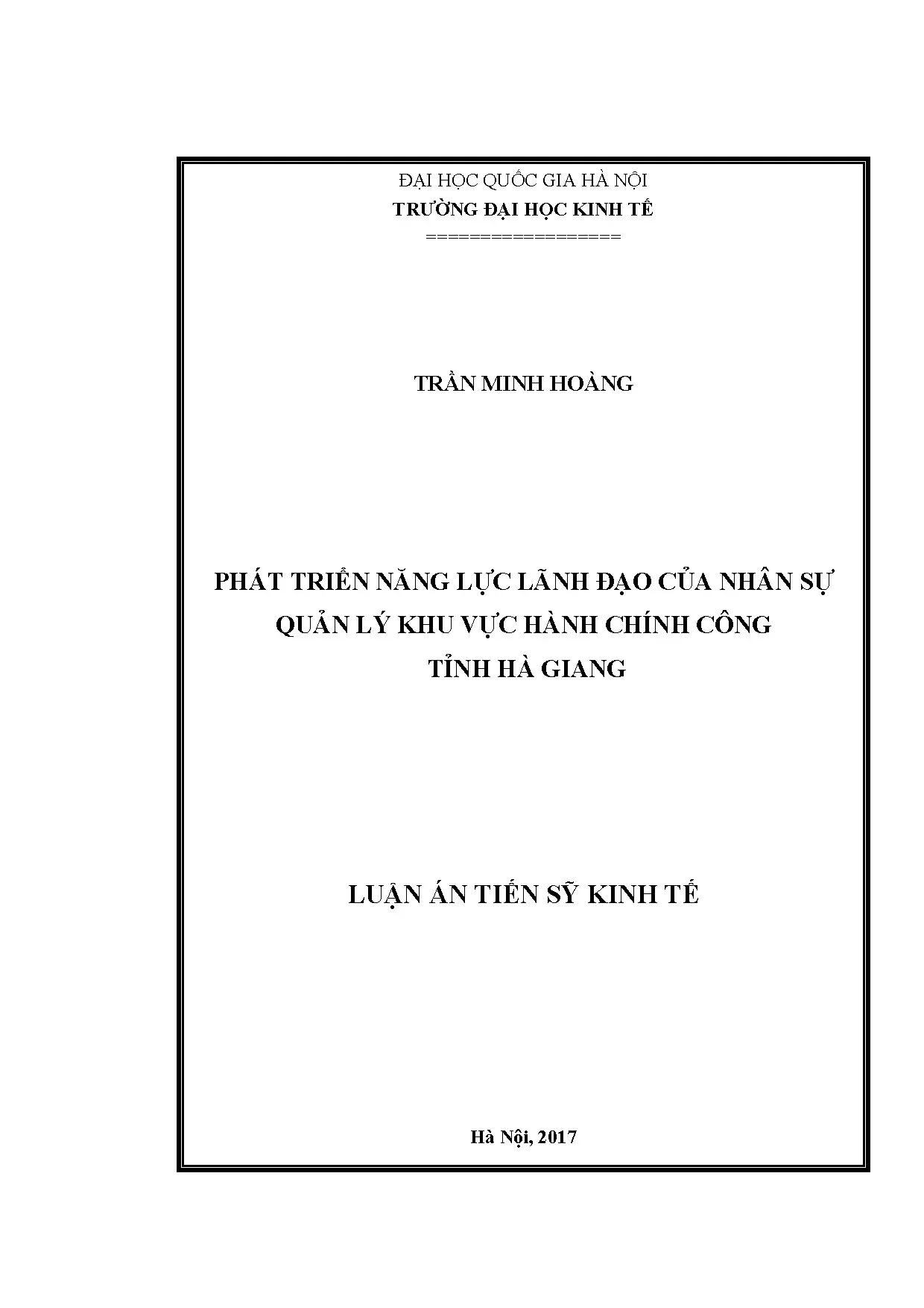 Luận án tiến sĩ phát triển năng lực lãnh đạo của nhân sự quả