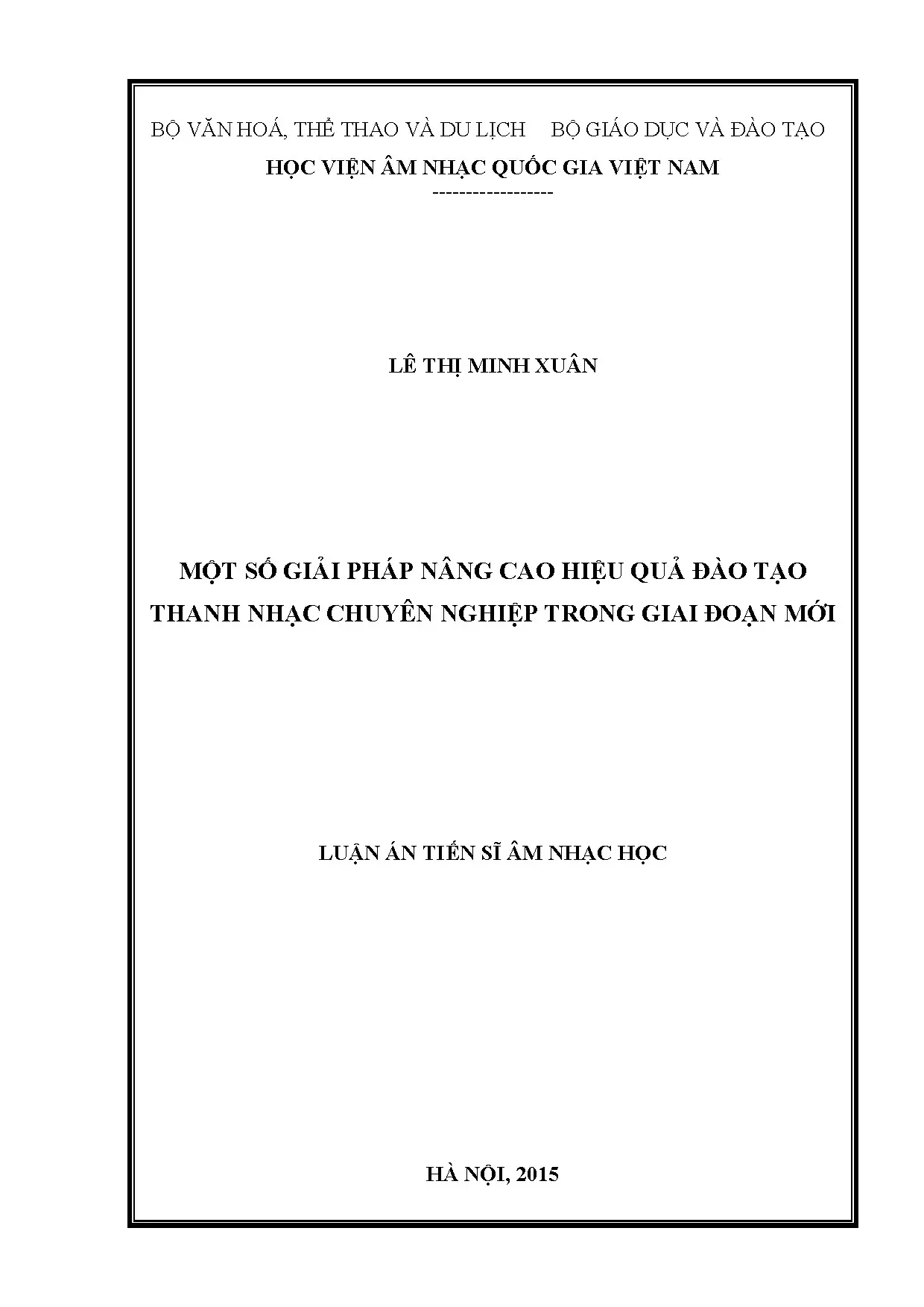 Nâng cao hiệu quả đào tạo thanh nhạc chuyên nghiệp