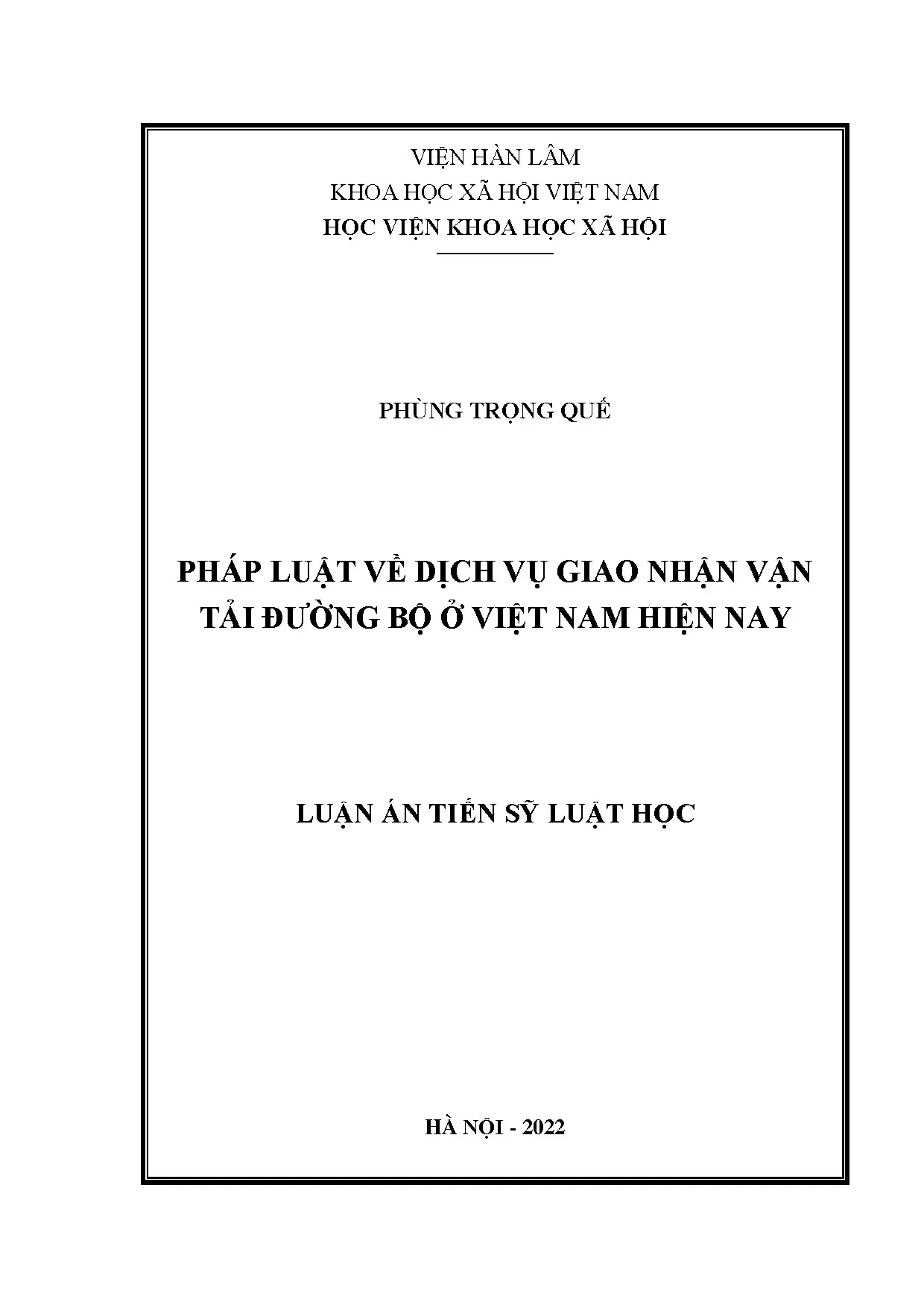 Pháp luật về dịch vụ giao nhận vận tải đường bộ ở Việt Nam