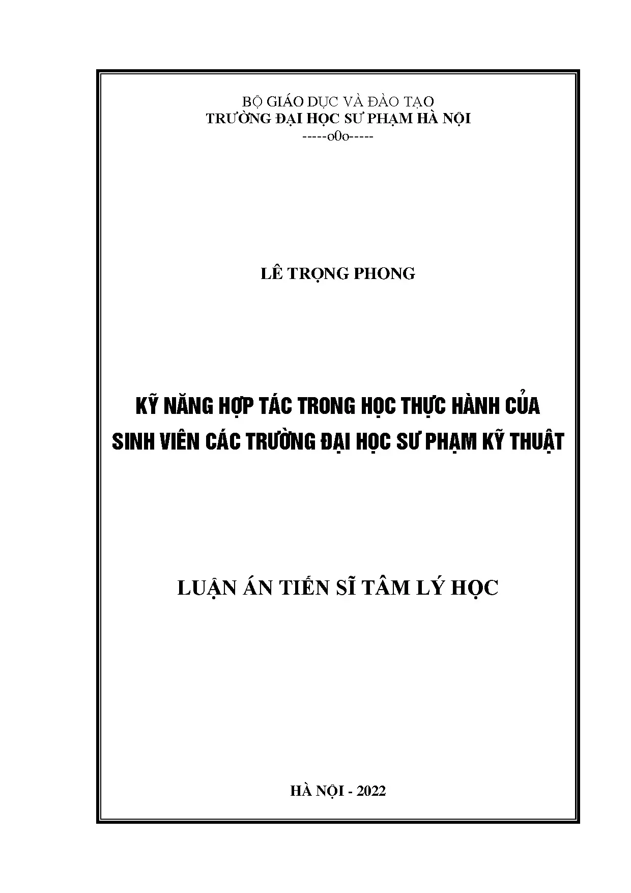 Kỹ năng hợp tác trong học thực hành của sinh viên sư phạm kỹ thuật