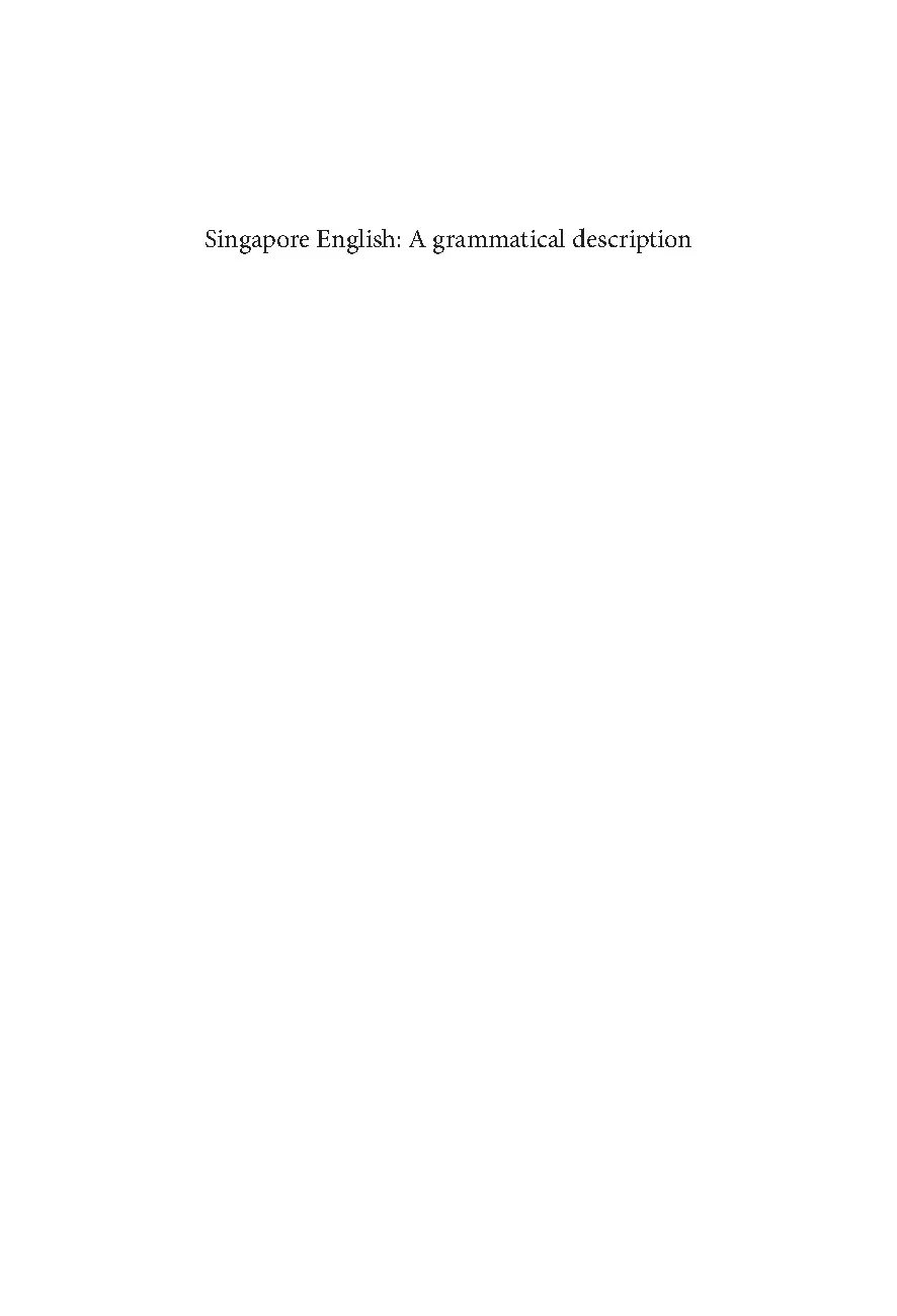 Singapore English: Mô tả ngữ pháp toàn diện về biến thể