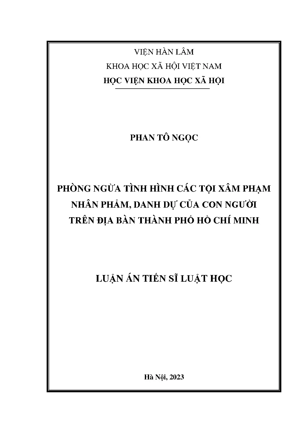 Luận án tiến sĩ luật học phòng ngừa tình hình các tội xâm ph