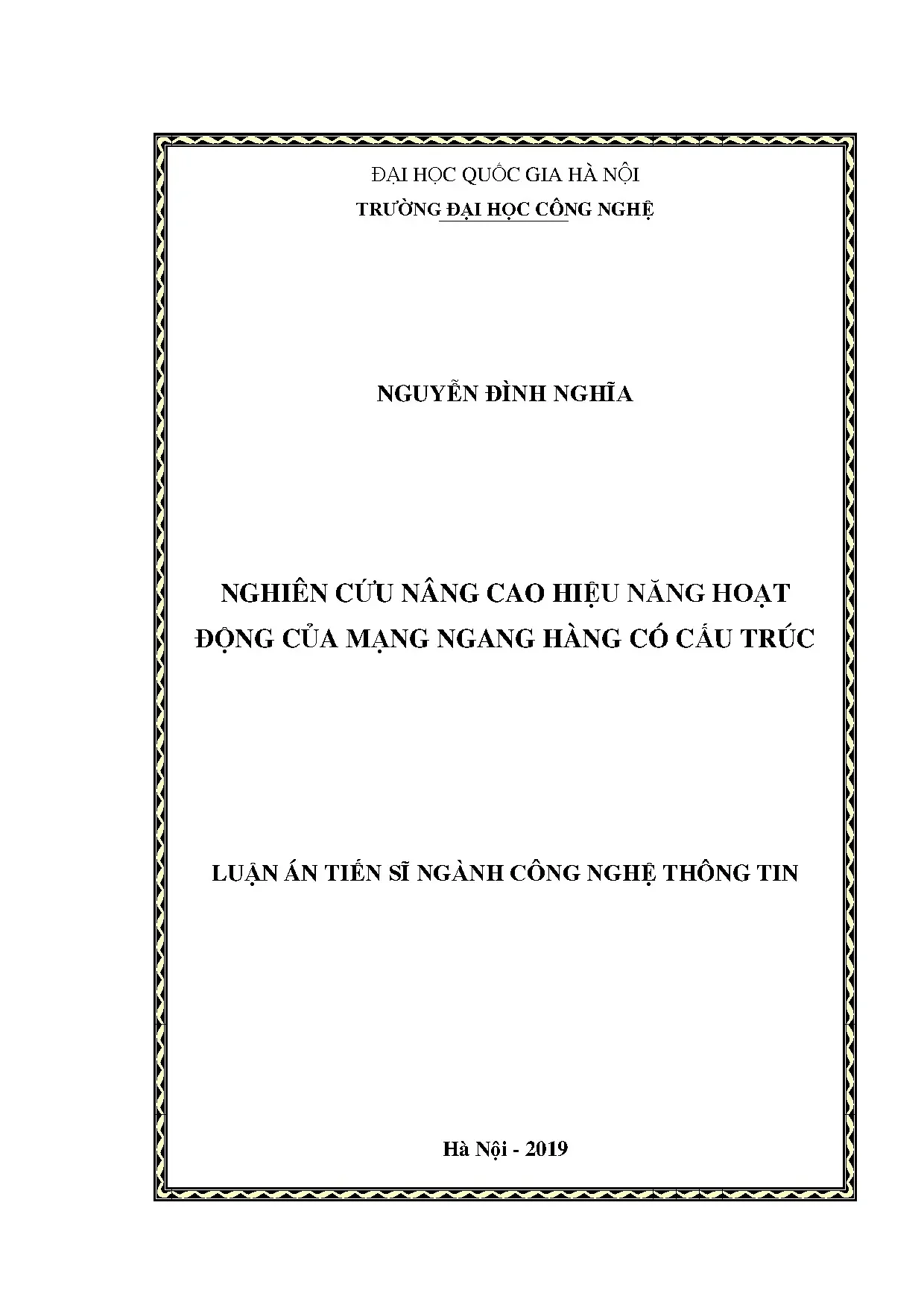 Luận án tiến sĩ nghiên cứu nâng cao hiệu năng hoạt động của