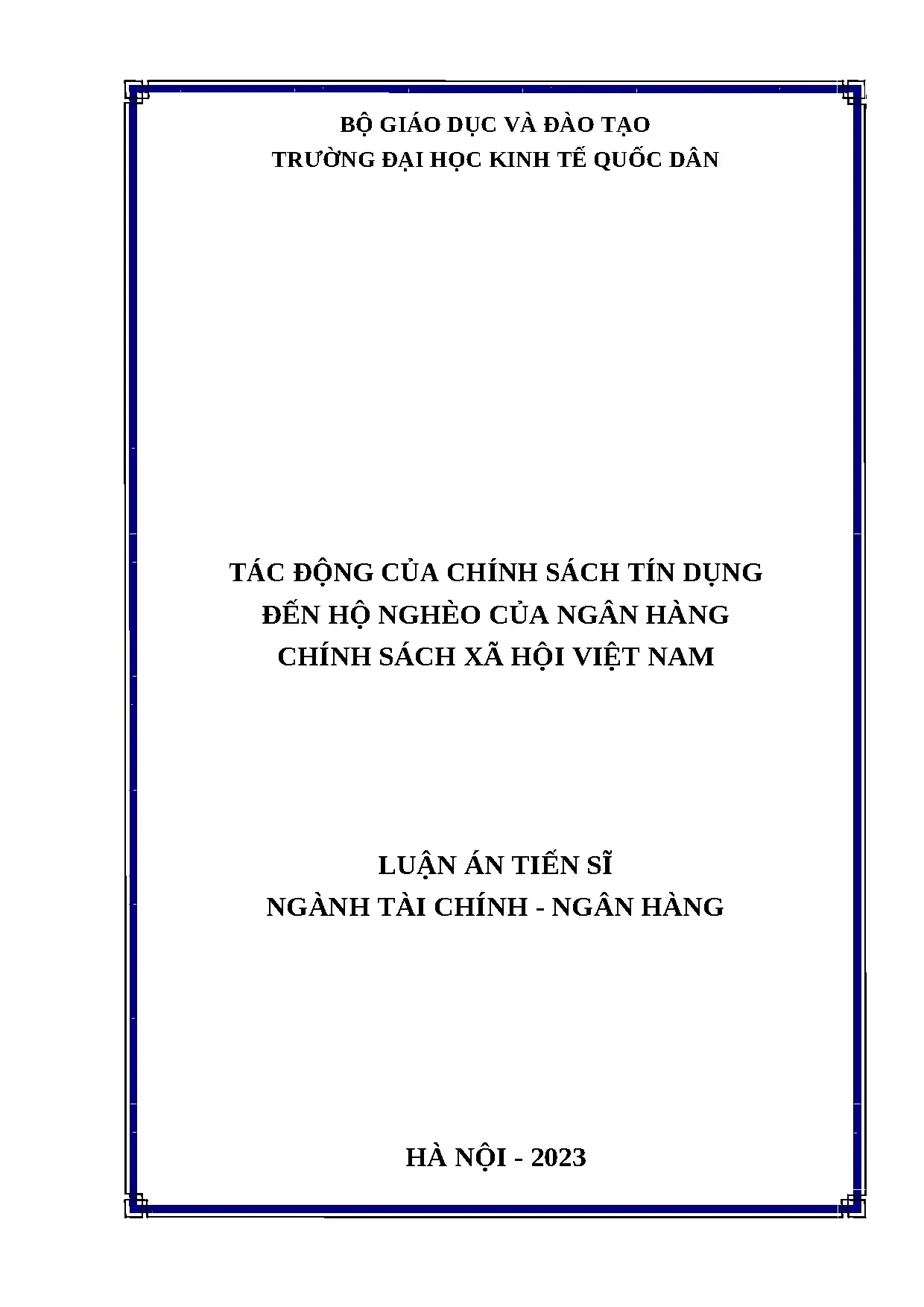 Tác động chính sách tín dụng đến hộ nghèo tại NHCSXH