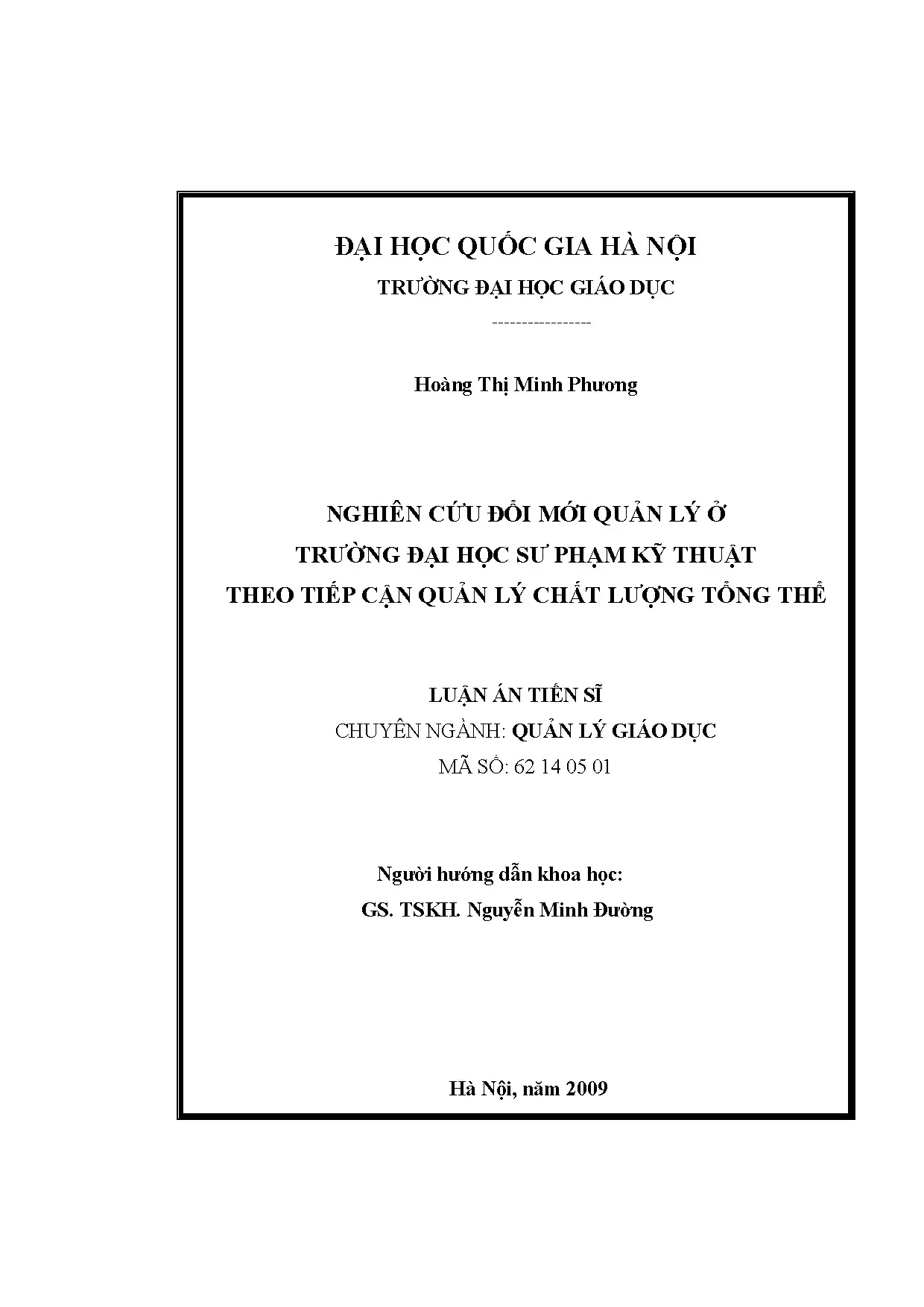 Luận văn thạc sĩ nghiên cứu đổi mới quản lý ở trường đại học