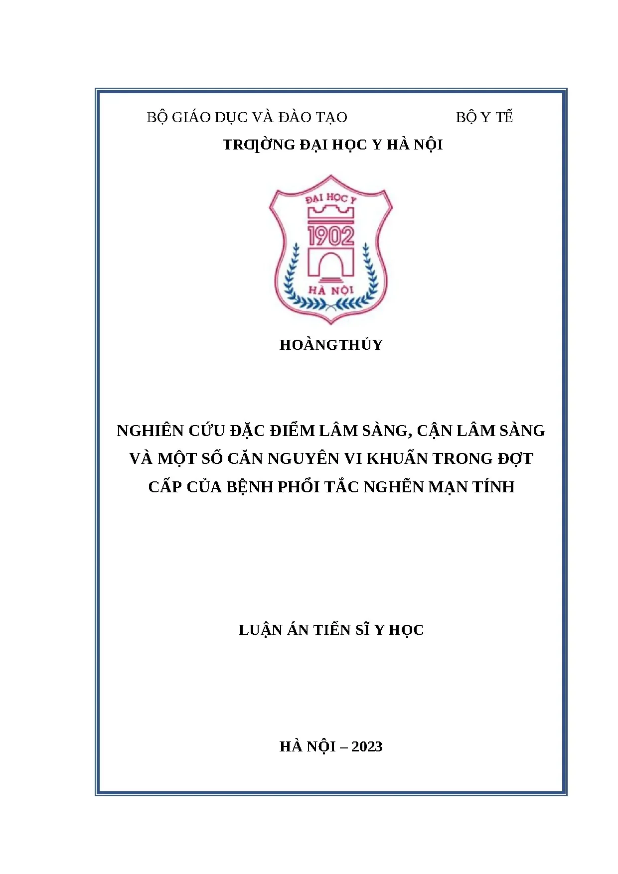Nghiên cứu đặc điểm lâm sàng và vi khuẩn trong đợt cấp BPTNMT