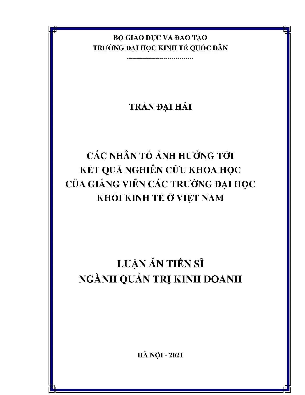 Nhân tố ảnh hưởng kết quả nghiên cứu khoa học giảng viên