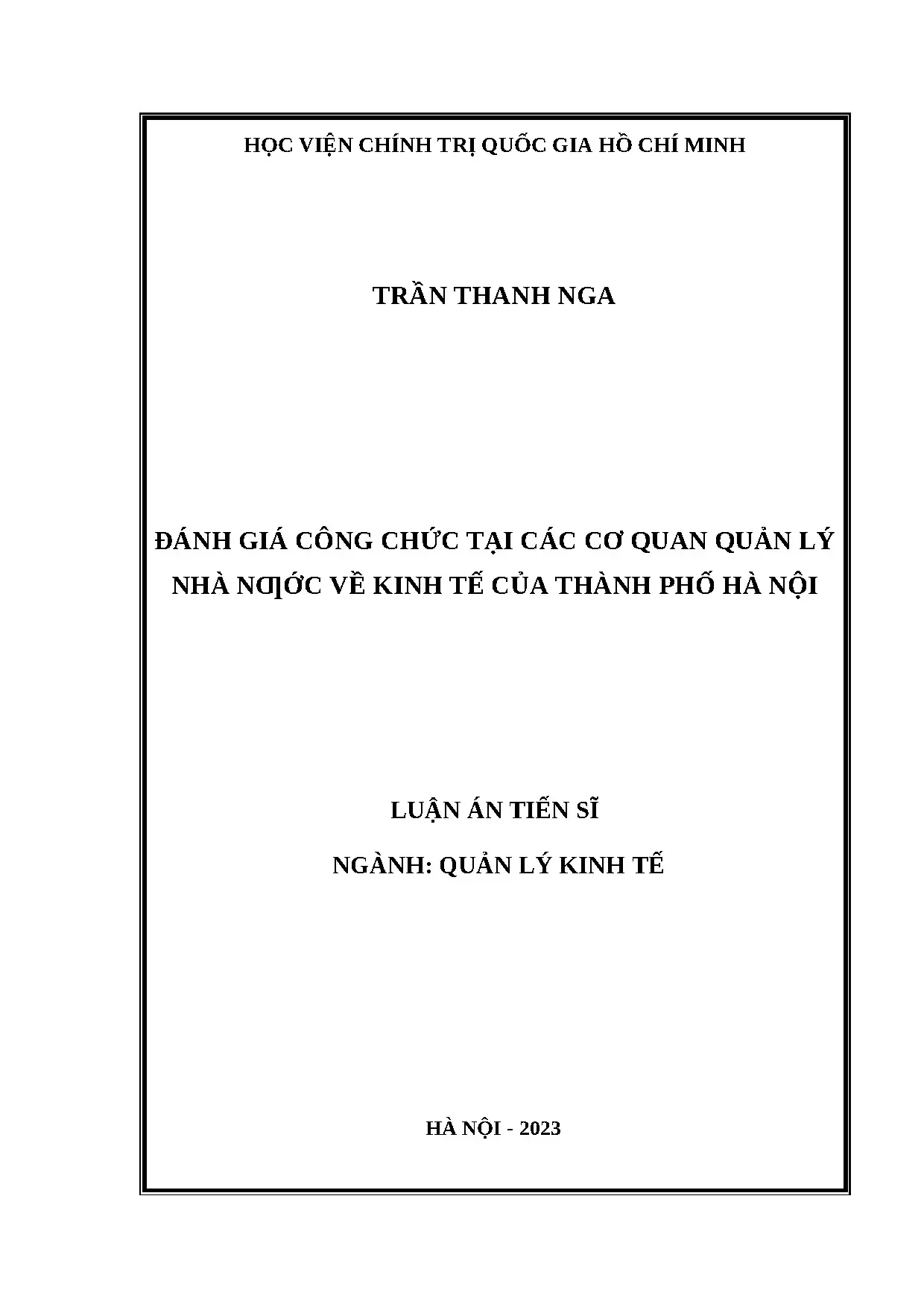 Đánh giá công chức kinh tế Hà Nội