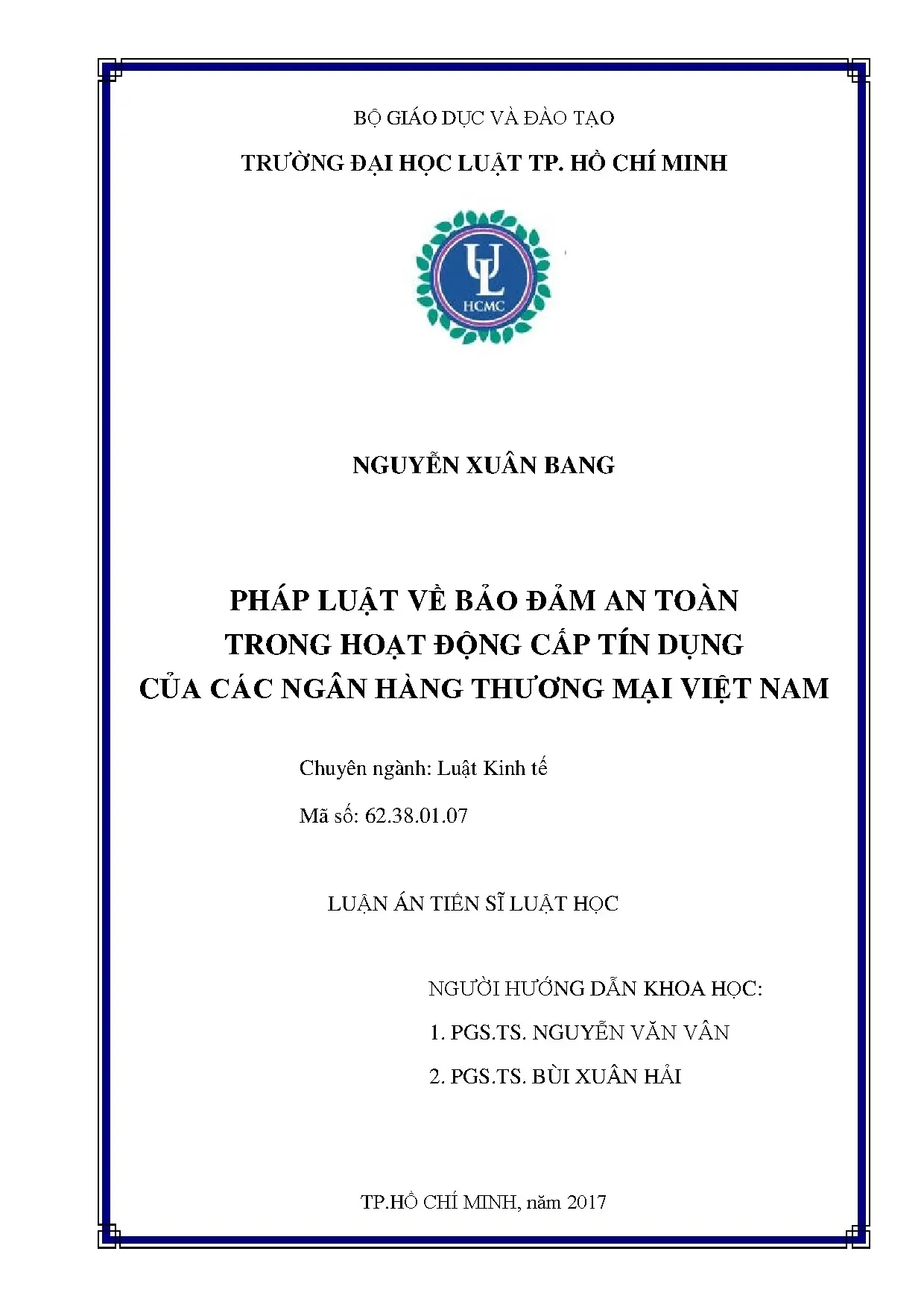 Pháp luật bảo đảm an toàn cấp tín dụng ngân hàng thương mại