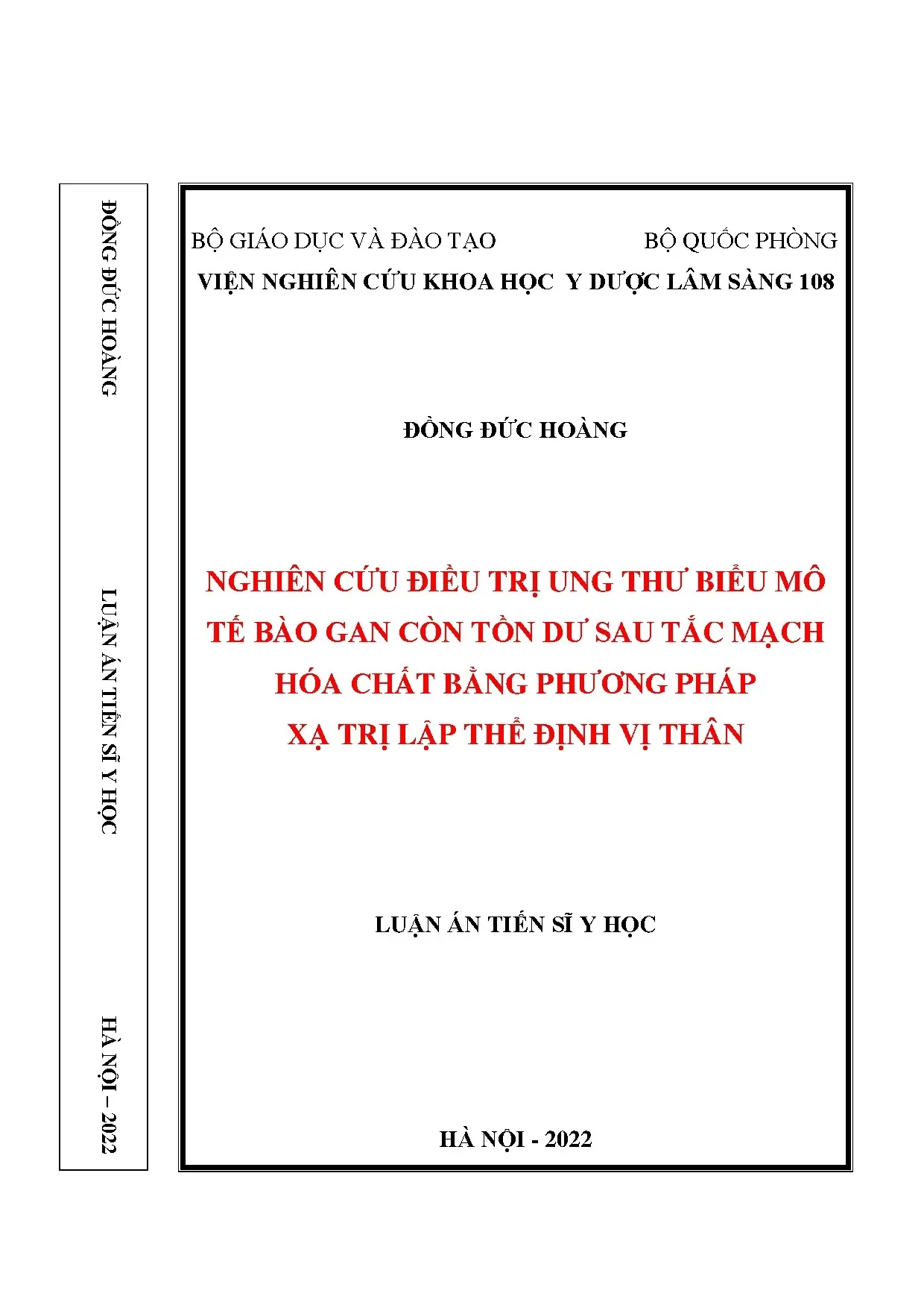 Luận án tiến sĩ nghiên cứu điều trị ung thư biểu mô tế bào g