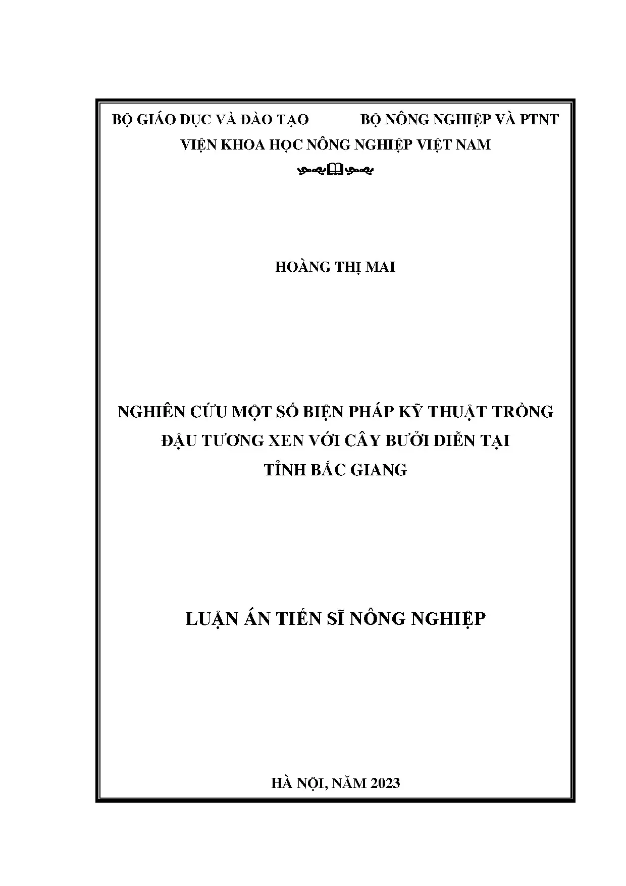 Biện pháp kỹ thuật trồng đậu tương xen bưởi diễn tại Bắc Giang
