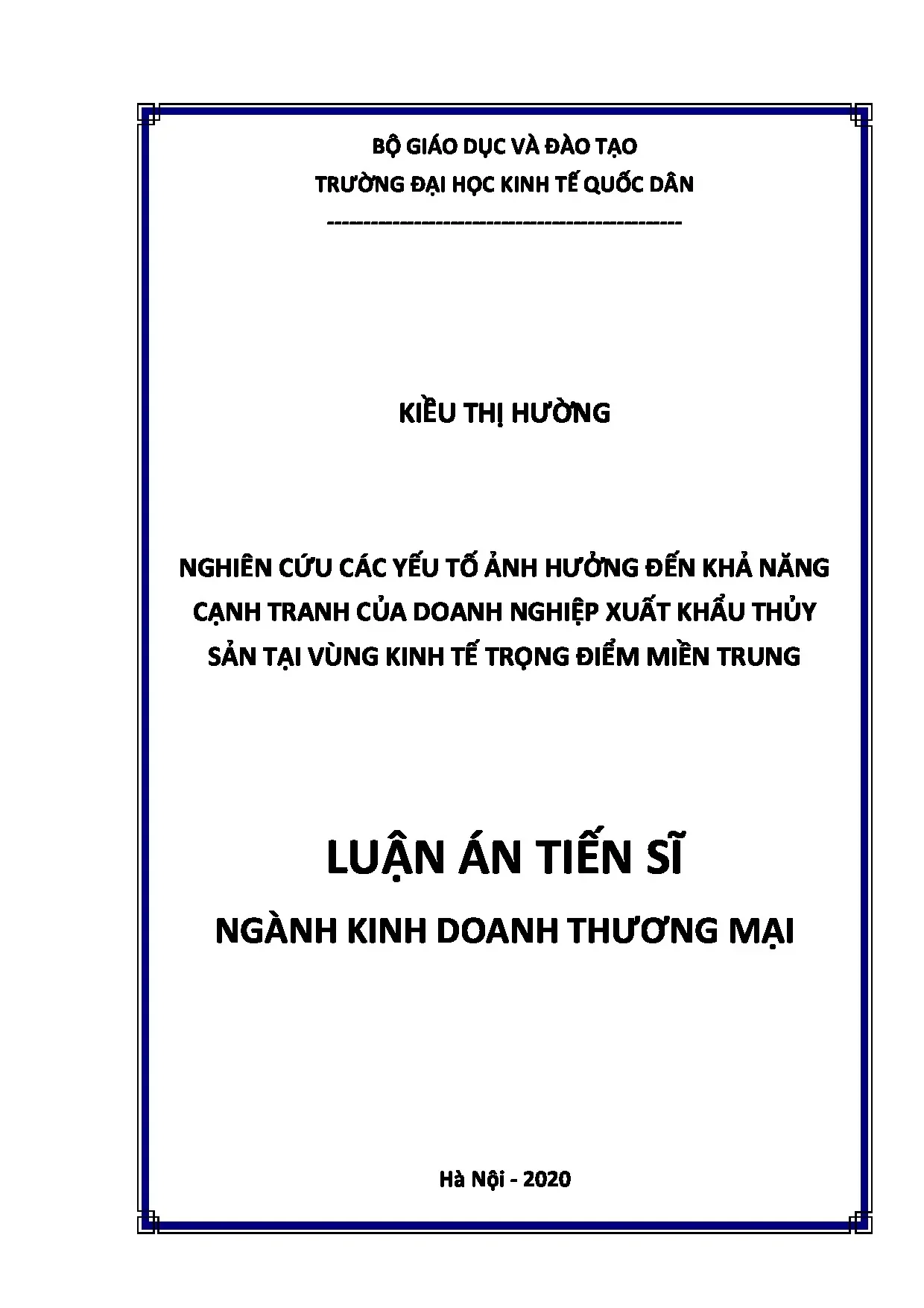 Luận án tiến sĩ nghiên cứu các yếu tố ảnh hưởng đến khả năng