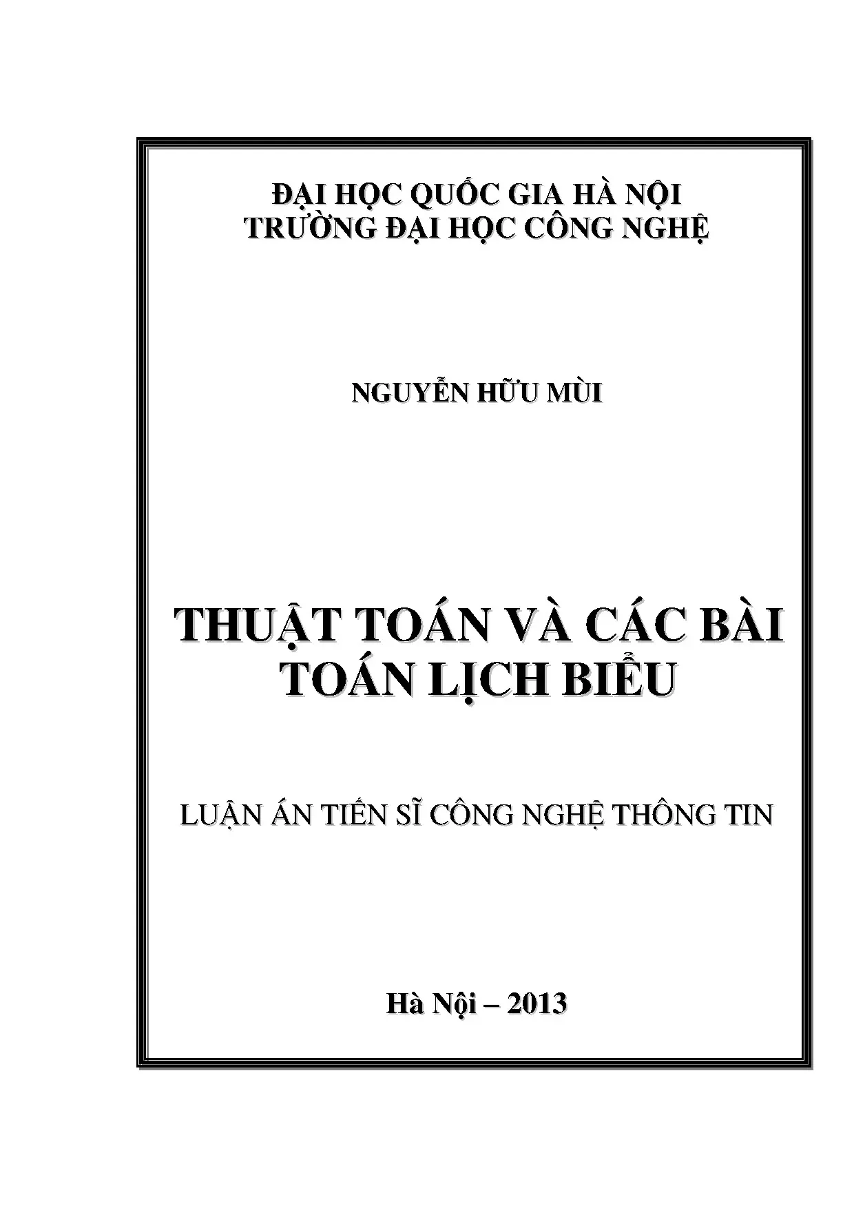 Luận án tiến sĩ thuật toán và các bài toán lịch biểu luận án