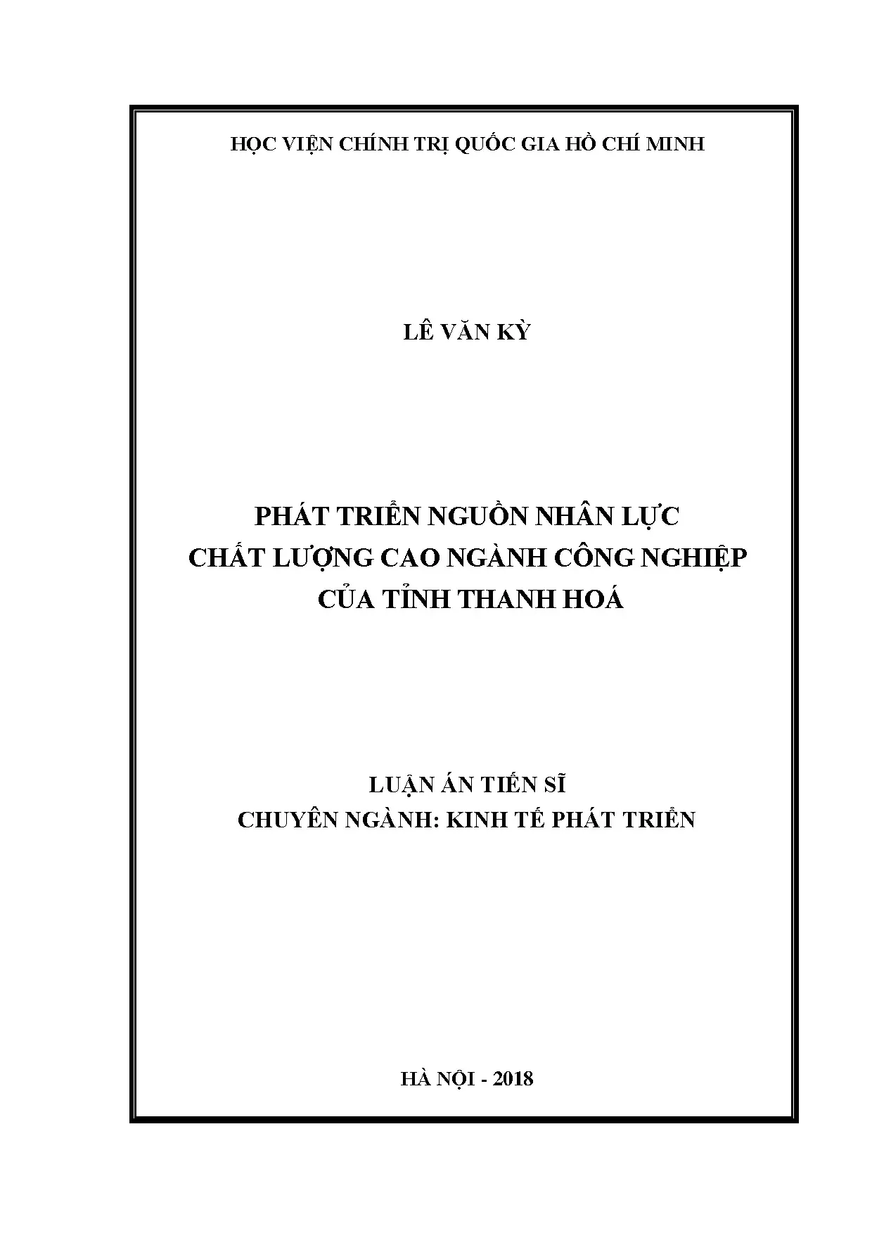 Phát triển nguồn nhân lực chất lượng cao ngành công nghiệp Thanh Hóa
