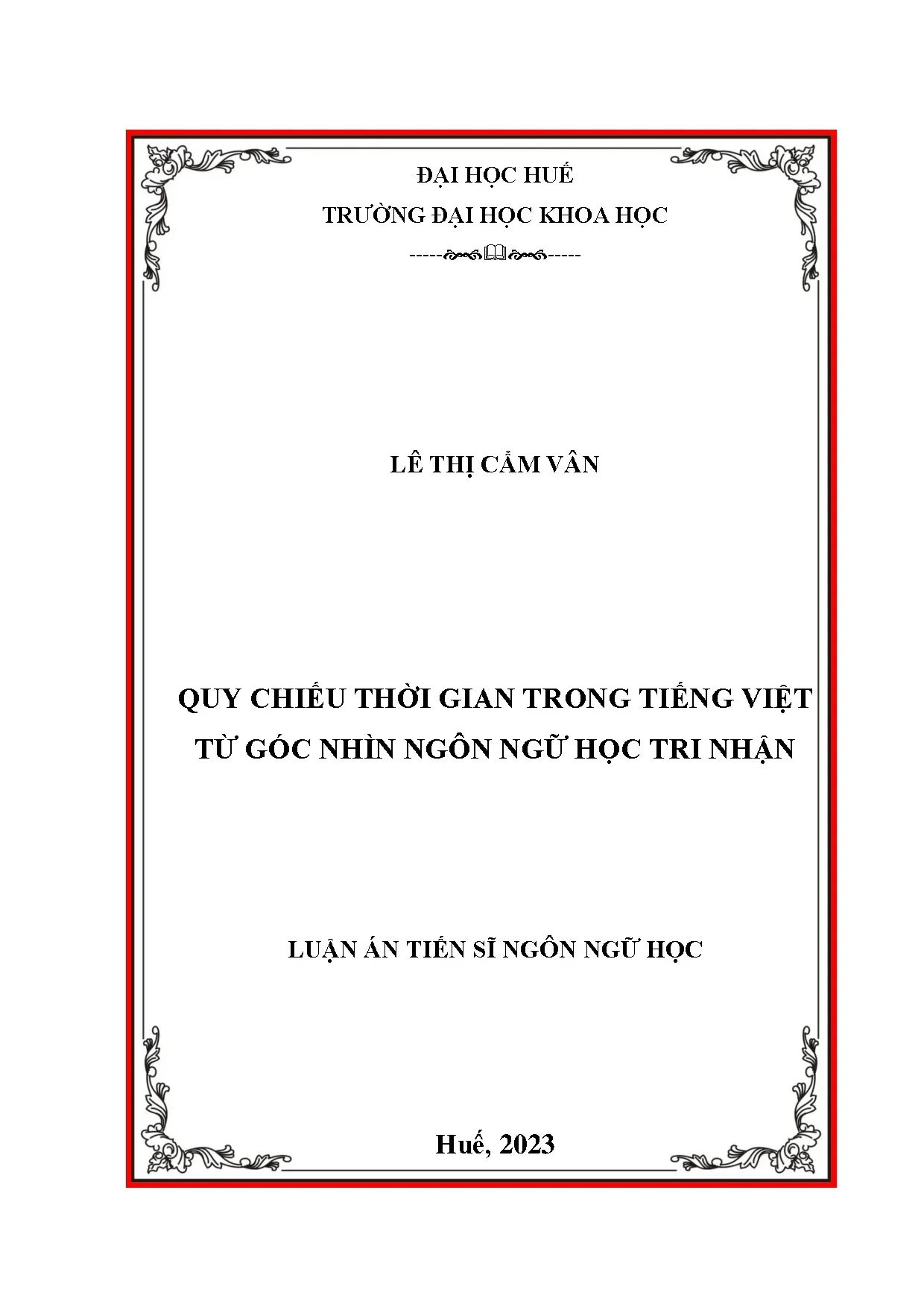 Quy chiếu thời gian trong tiếng Việt - Góc nhìn ngôn ngữ học tri nhận