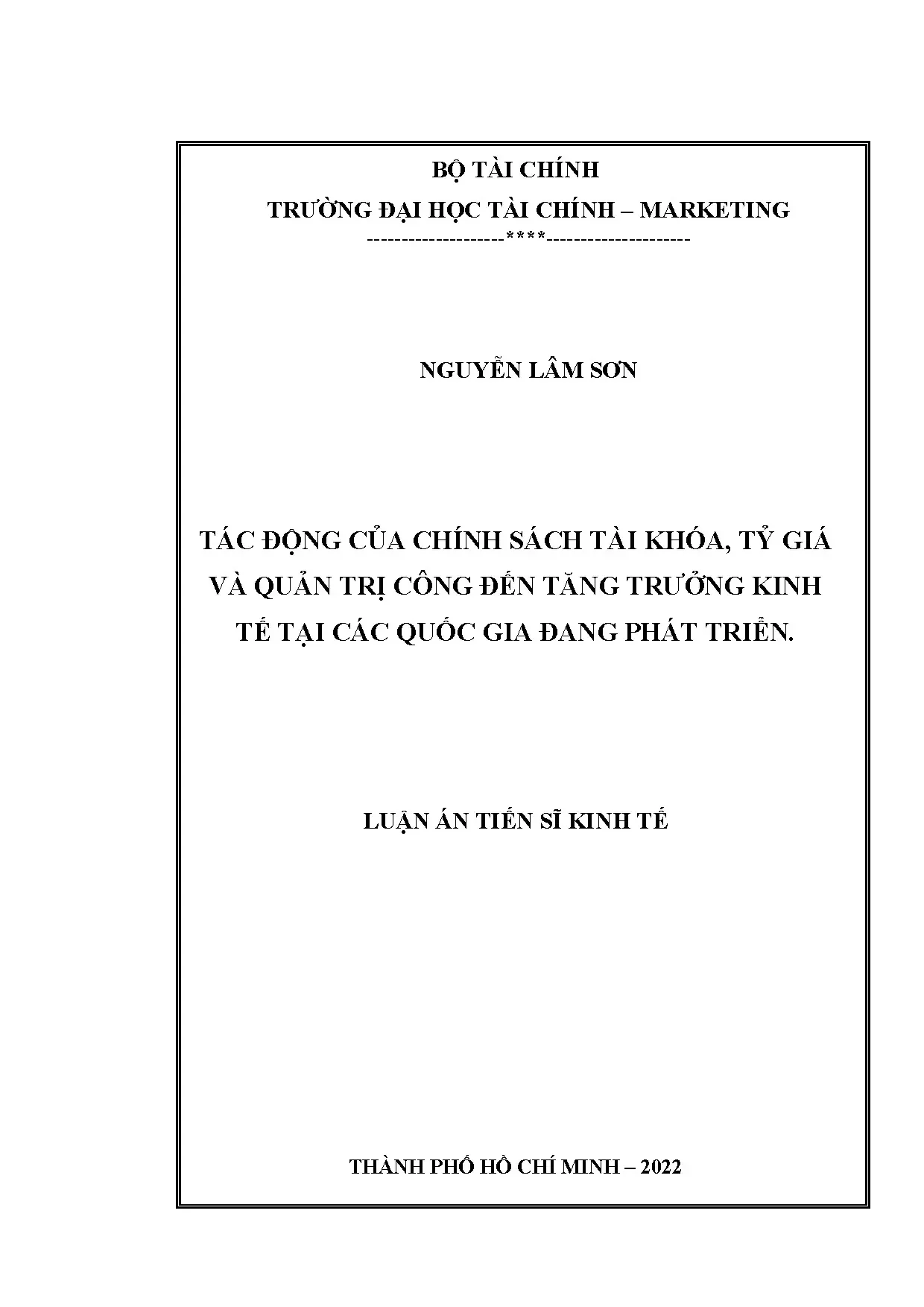 Luận án tiến sĩ tác động của chính sách tài khóa tỷ giá và q