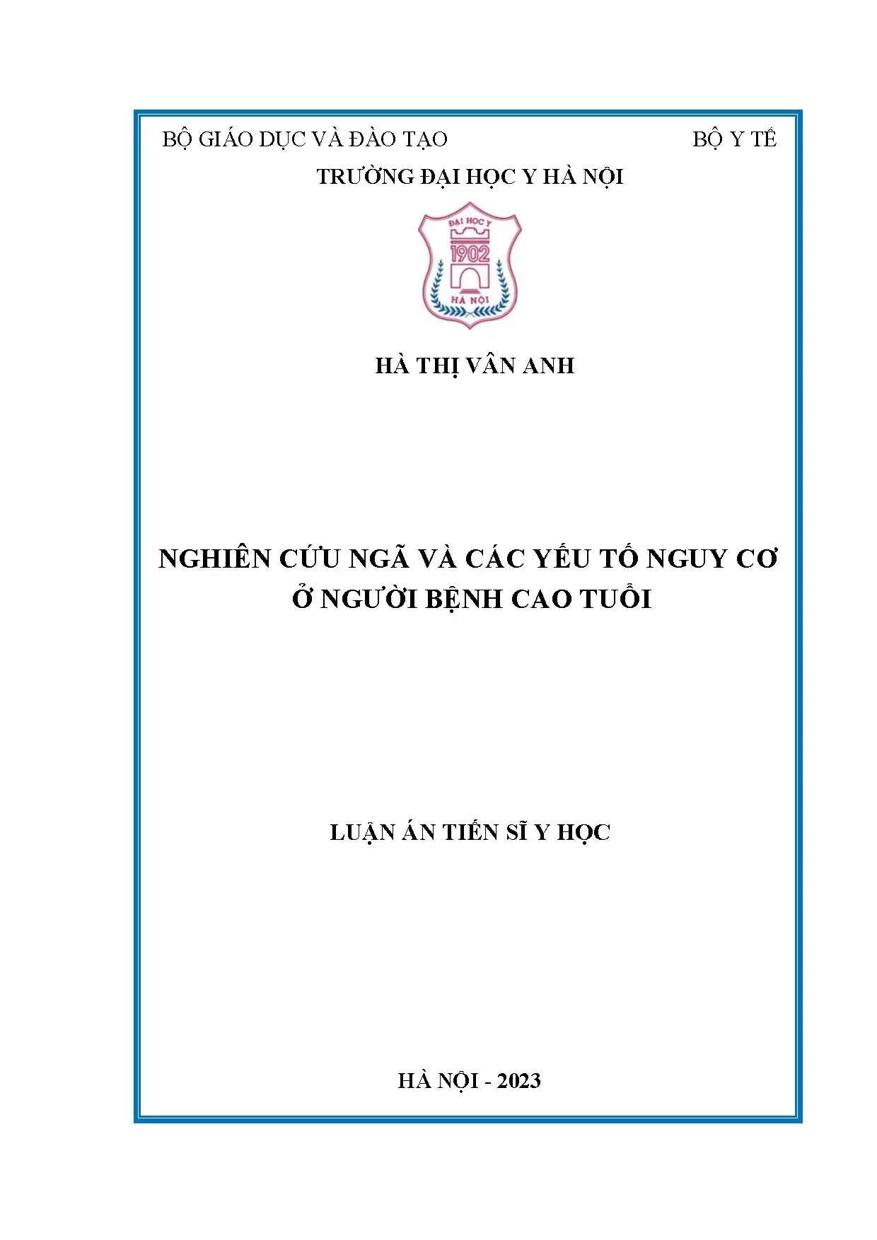 Nghiên cứu ngã và yếu tố nguy cơ ở người bệnh cao tuổi