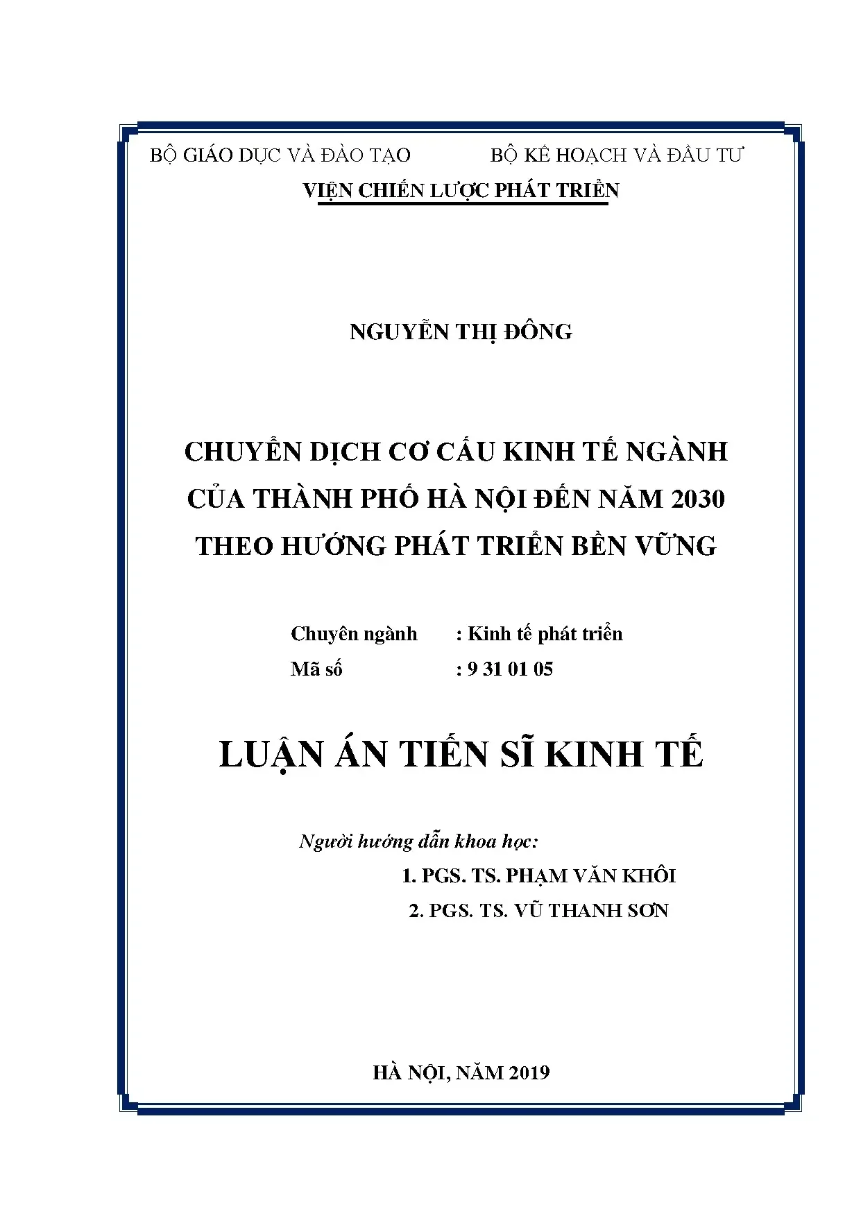 Chuyển dịch cơ cấu kinh tế Hà Nội đến 2030 bền vững
