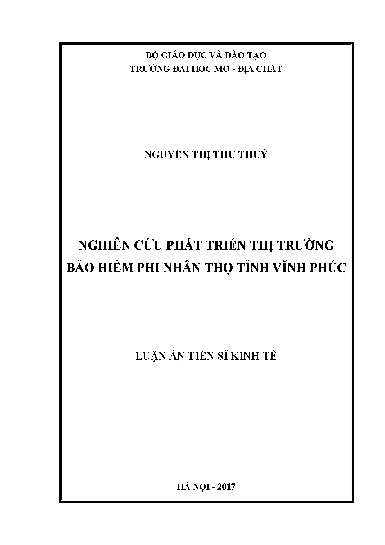 Phát triển thị trường bảo hiểm phi nhân thọ tại Vĩnh Phúc