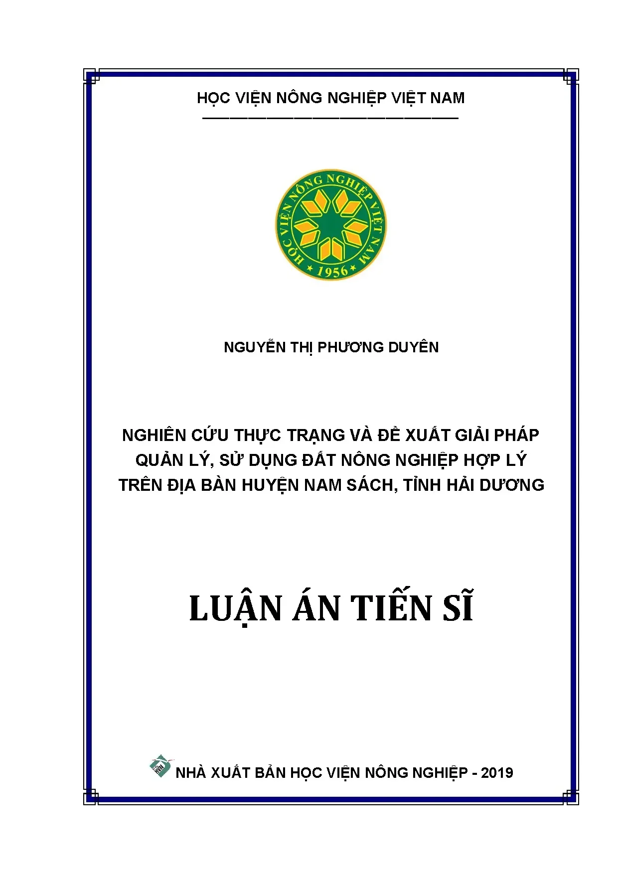 Quản lý đất nông nghiệp hợp lý