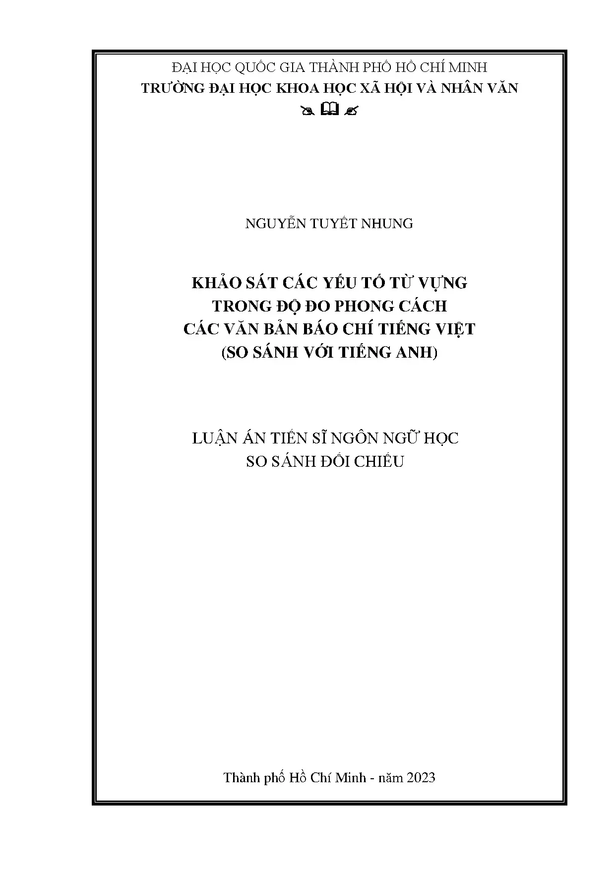 Khảo sát từ vựng trong độ đo phong cách báo chí Việt - Anh