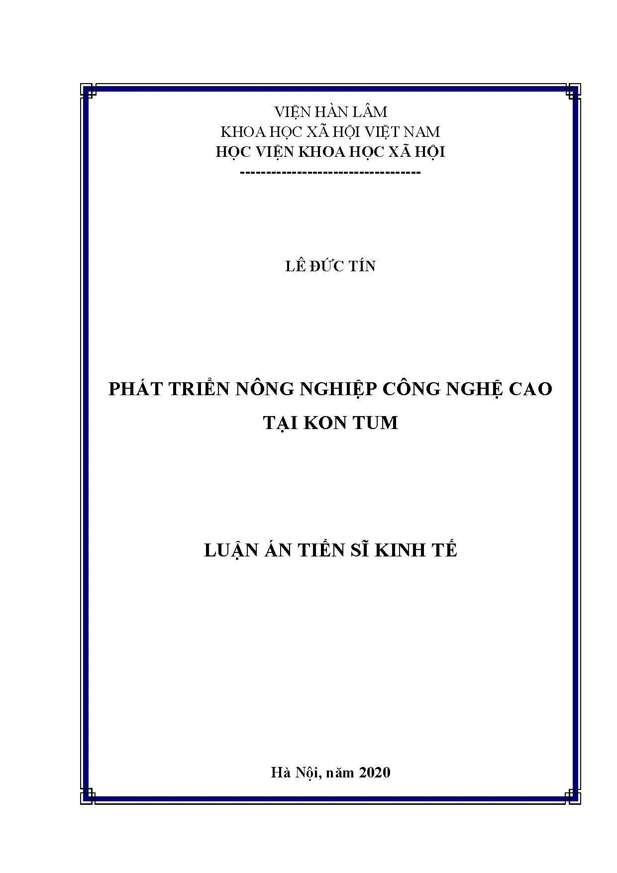 Phát triển Nông nghiệp Công nghệ cao tại Kon Tum