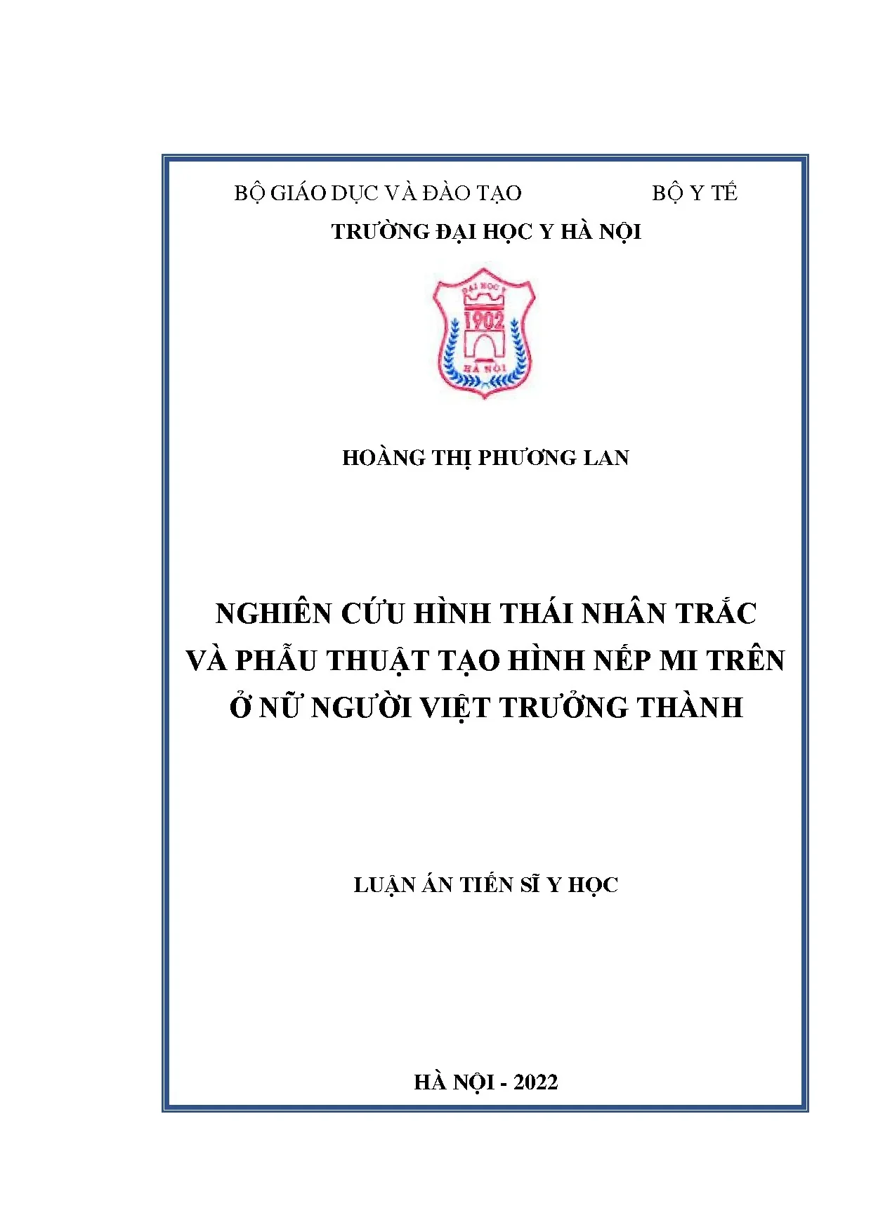 Luận án tiến sĩ nghiên cứu hình thái nhân trắc và phẫu thuật