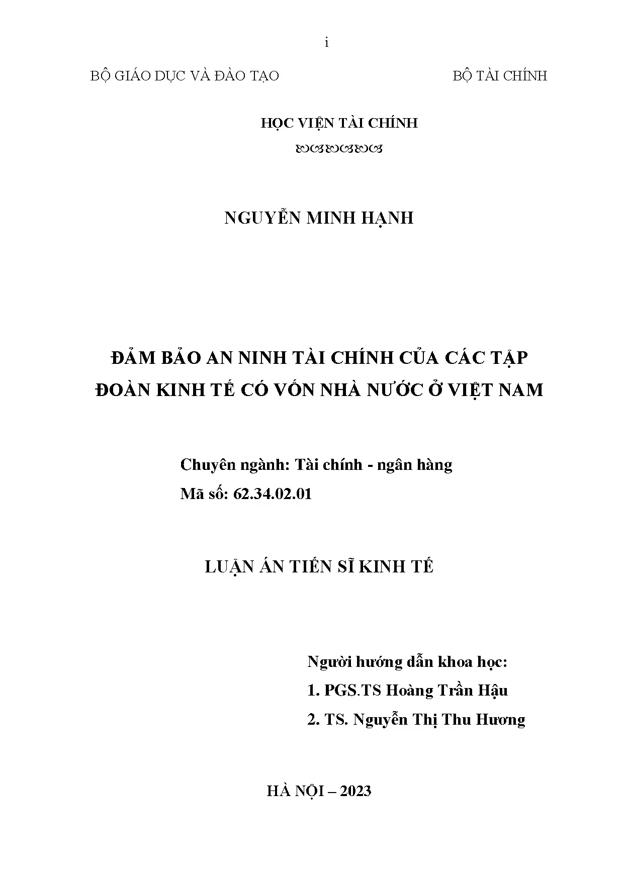 An ninh tài chính tập đoàn kinh tế có vốn Nhà nước Việt Nam