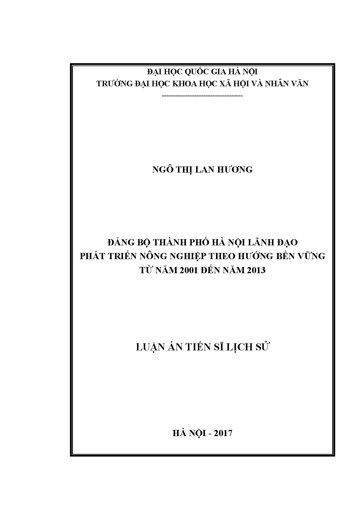Luận án tiến sĩ đảng bộ thành phố hà nội lãnh đạo phát triển