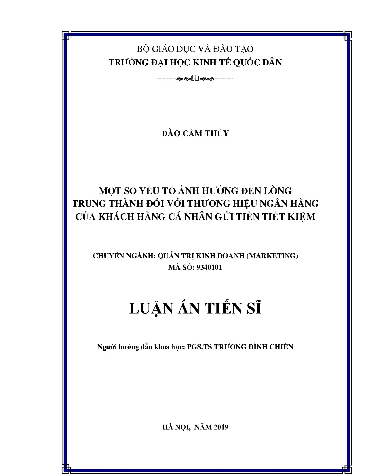Yếu tố ảnh hưởng lòng trung thành thương hiệu ngân hàng