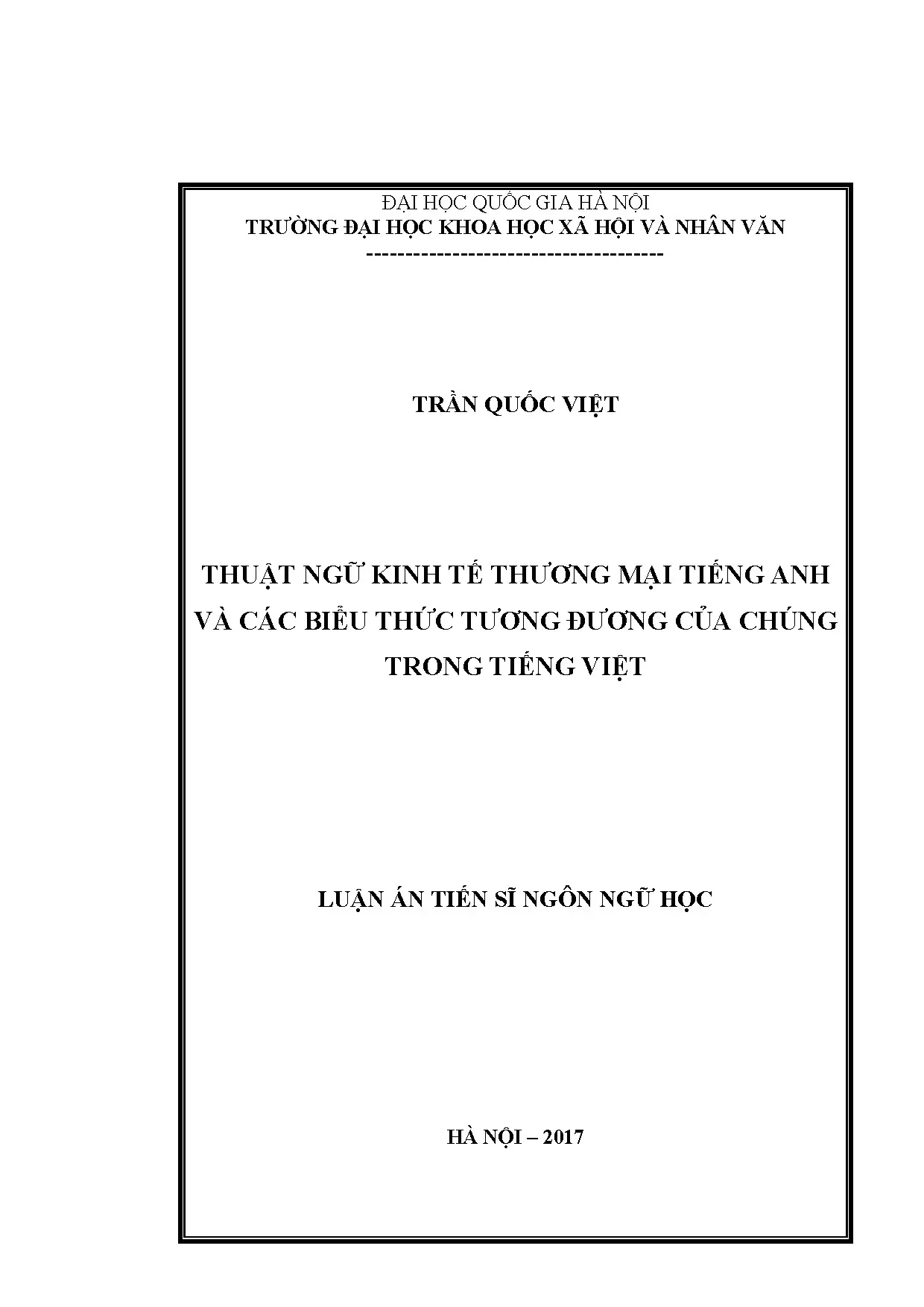 Luận án tiến sĩ thuật ngữ kinh tế thương mại tiếng anh và cá