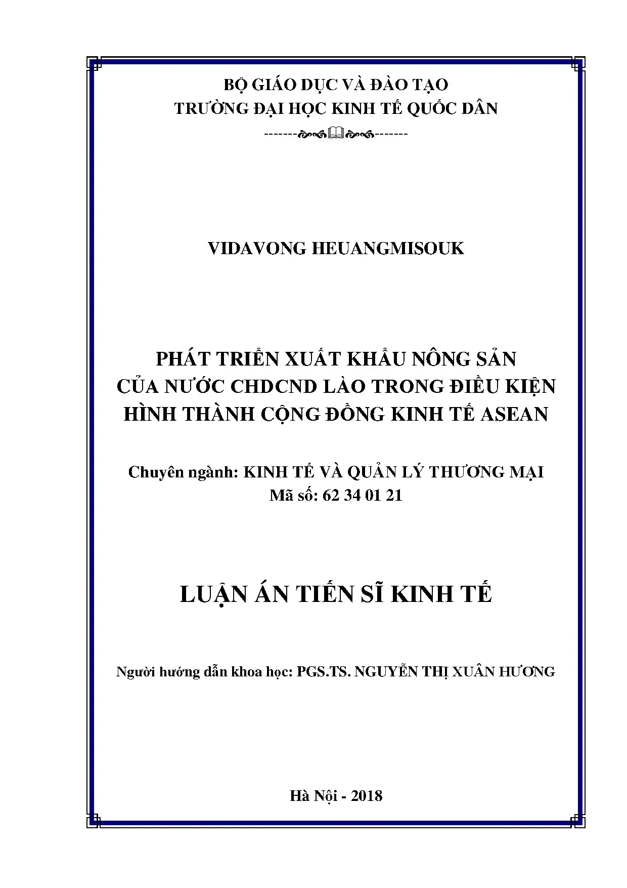 Phát triển xuất khẩu nông sản Lào trong AEC