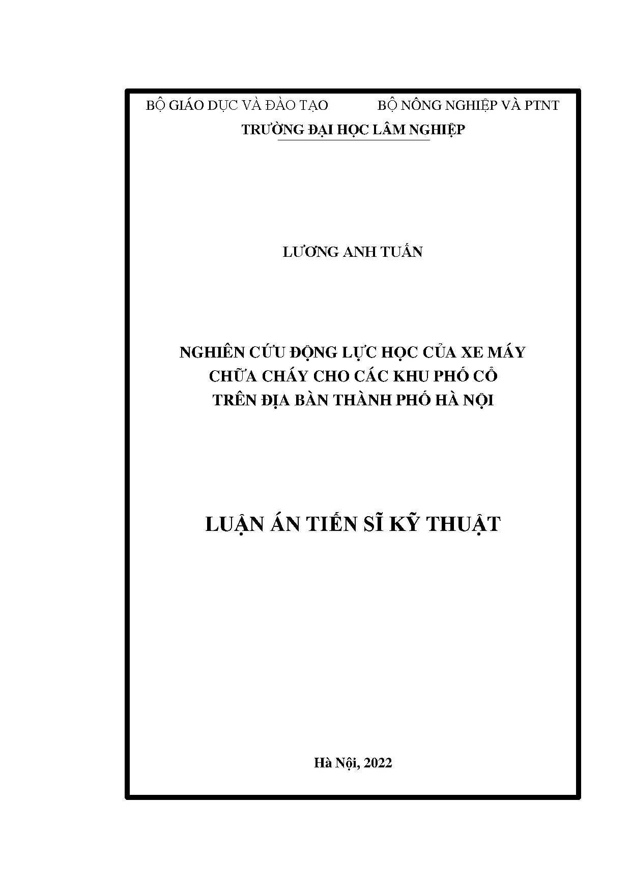 Luận án tiến sĩ nghiên cứu động lực học của xe máy chữa cháy